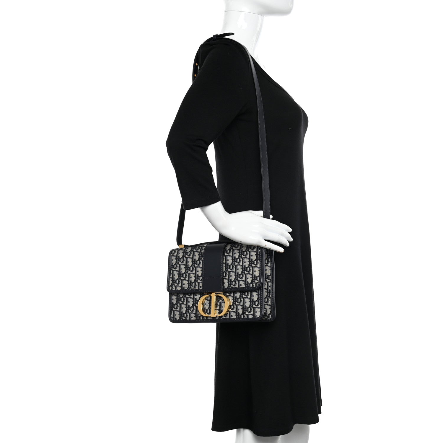 Christian Dior Oblique 30 Montaigne Flap Bag Blue 2 of 10