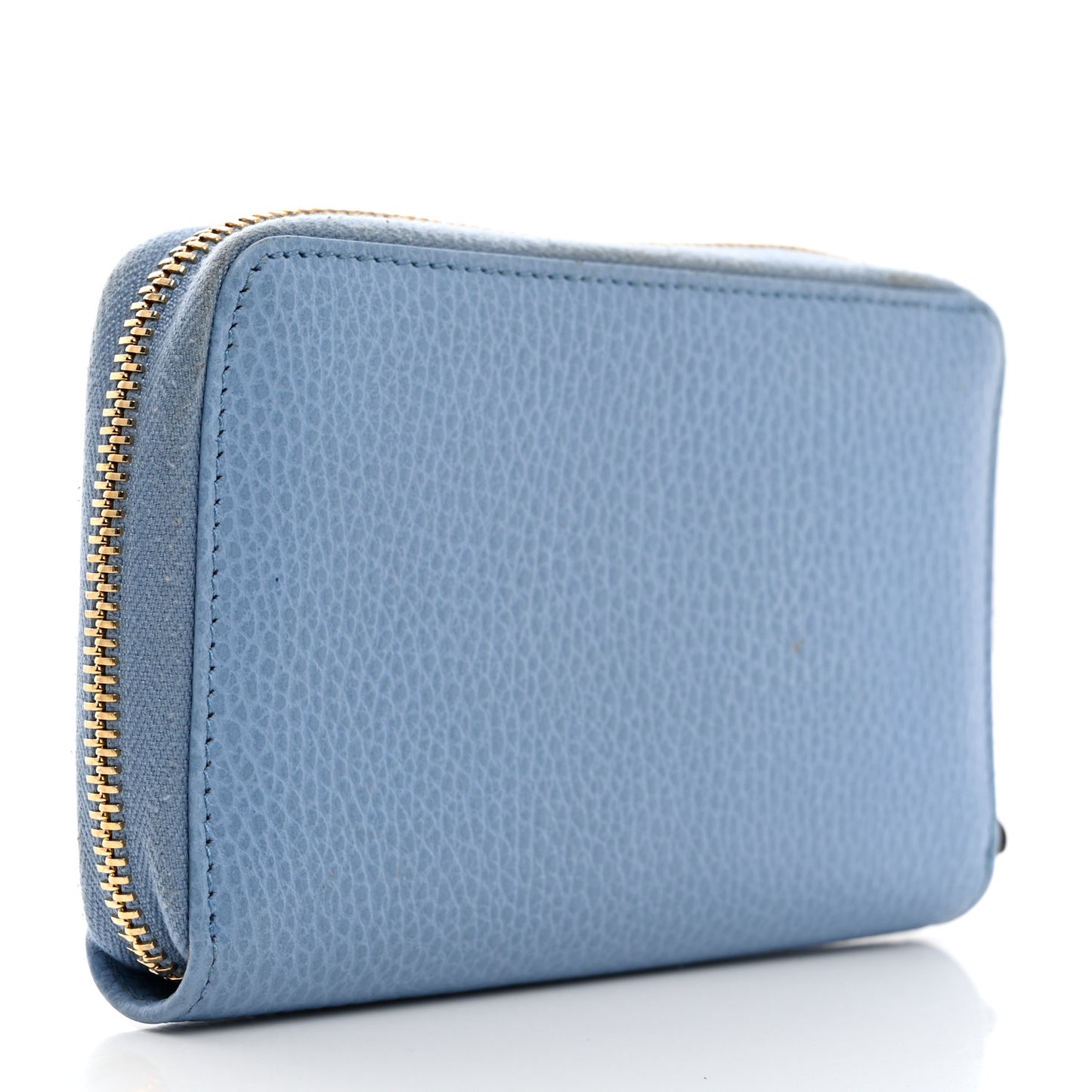 Dollar Calfskin Medium Swing Zip Around Wallet Light Blue