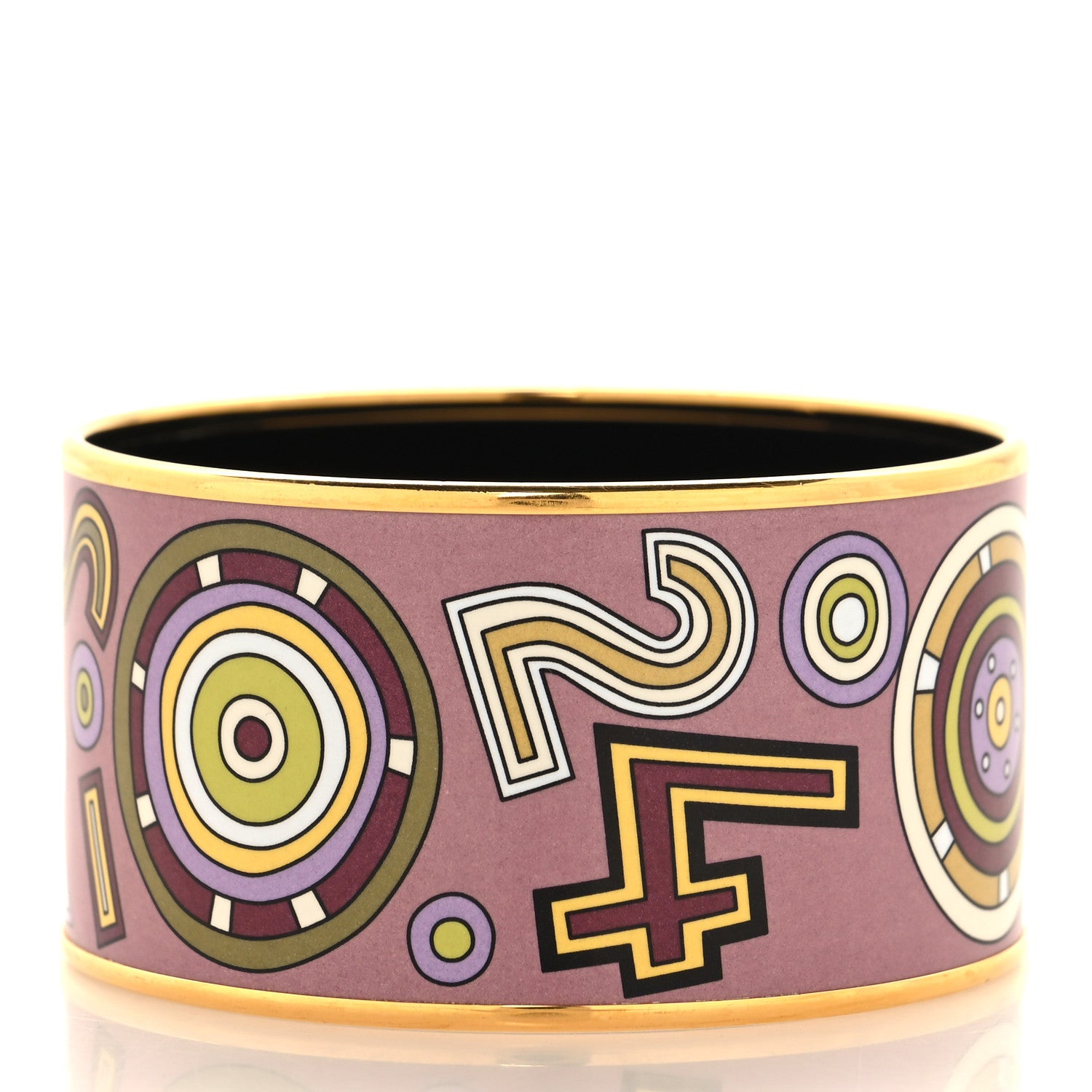 Hermes Enamel Printed Tohu Bohu Extra Wide Bracelet 65 3 of 5
