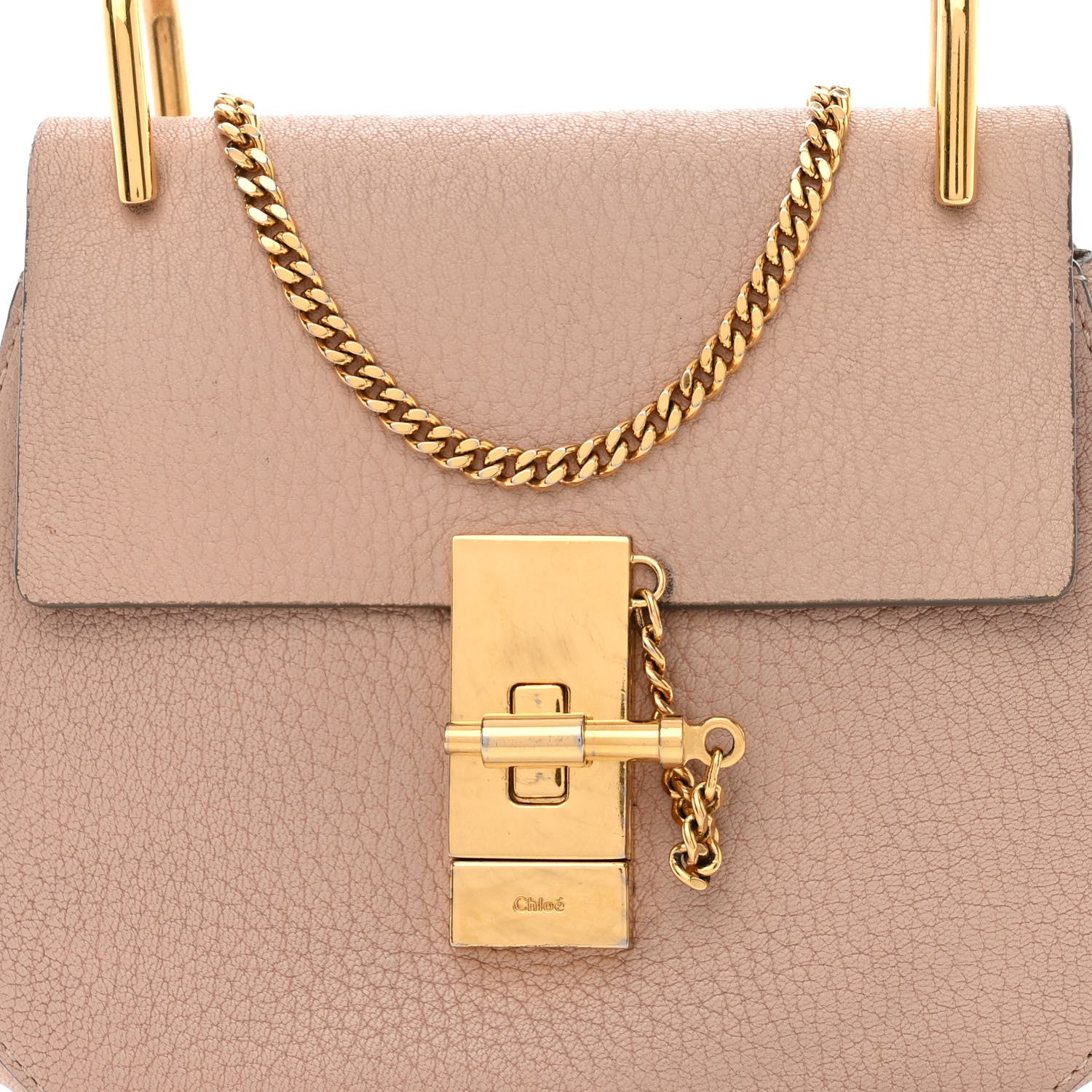 Chloe Grained Lambskin Mini Drew Shoulder Bag Cement Pink 8 of 12