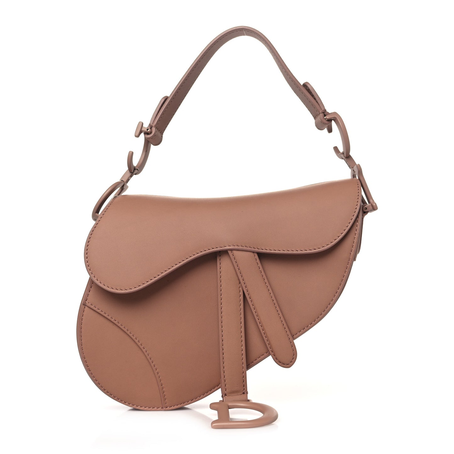 Ultra Matte Calfskin Mini Saddle Bag Blush