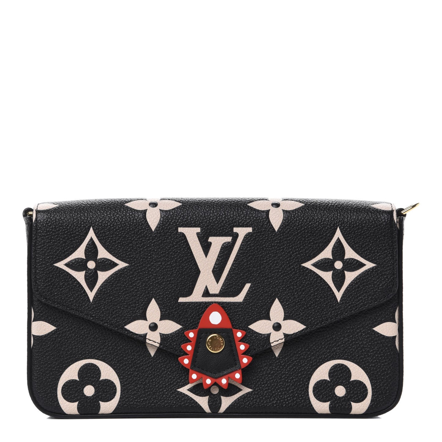Empreinte Monogram Giant Crafty Pochette Felicie Black Creme