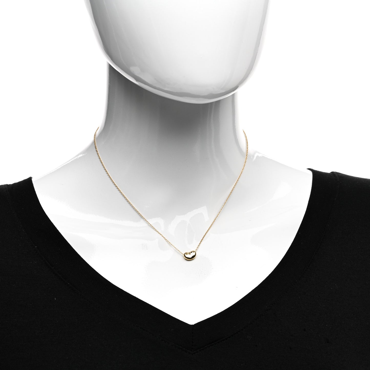 18K Yellow Gold 9mm Elsa Peretti Bean Pendant Necklace