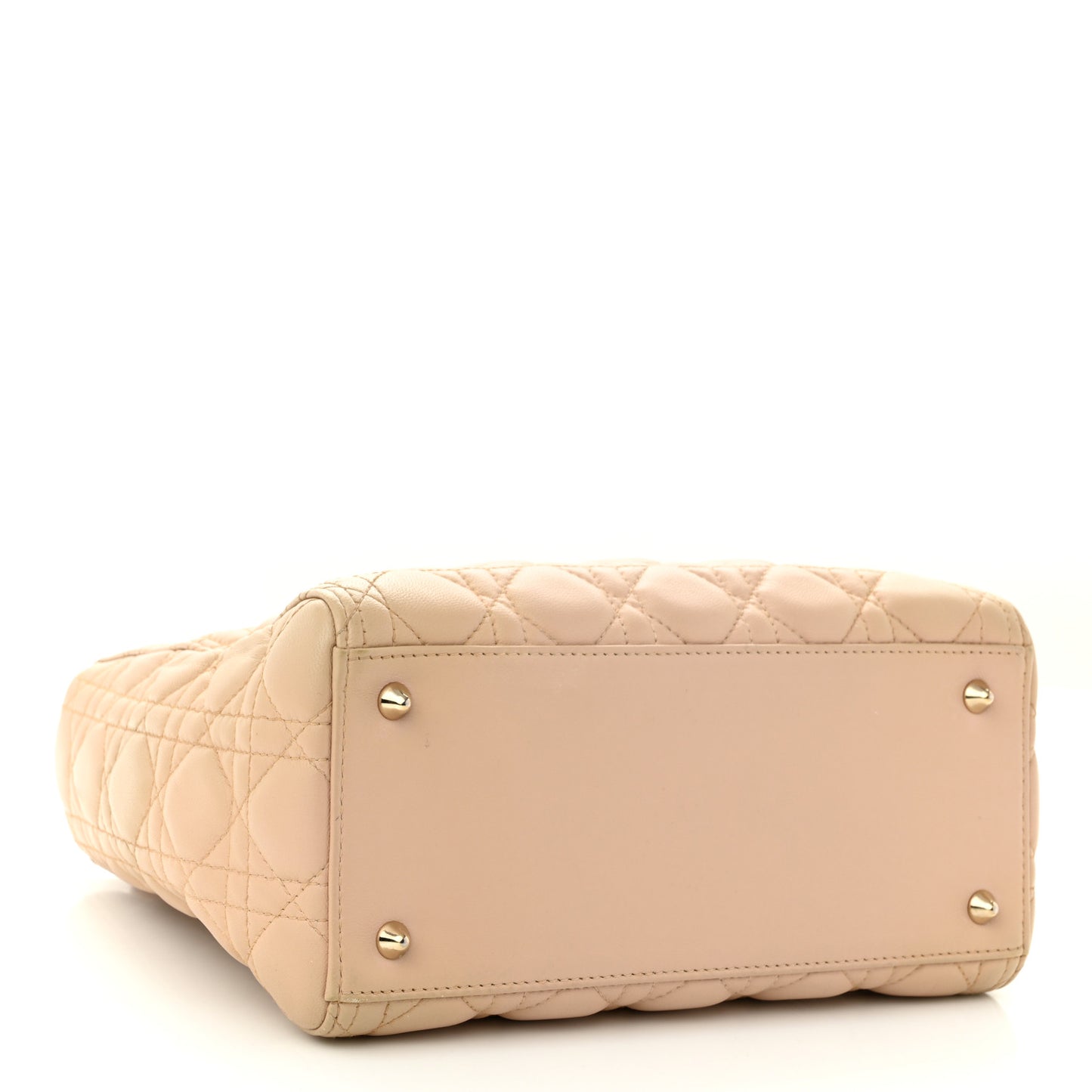 Lambskin Cannage Medium Lady Dior Beige