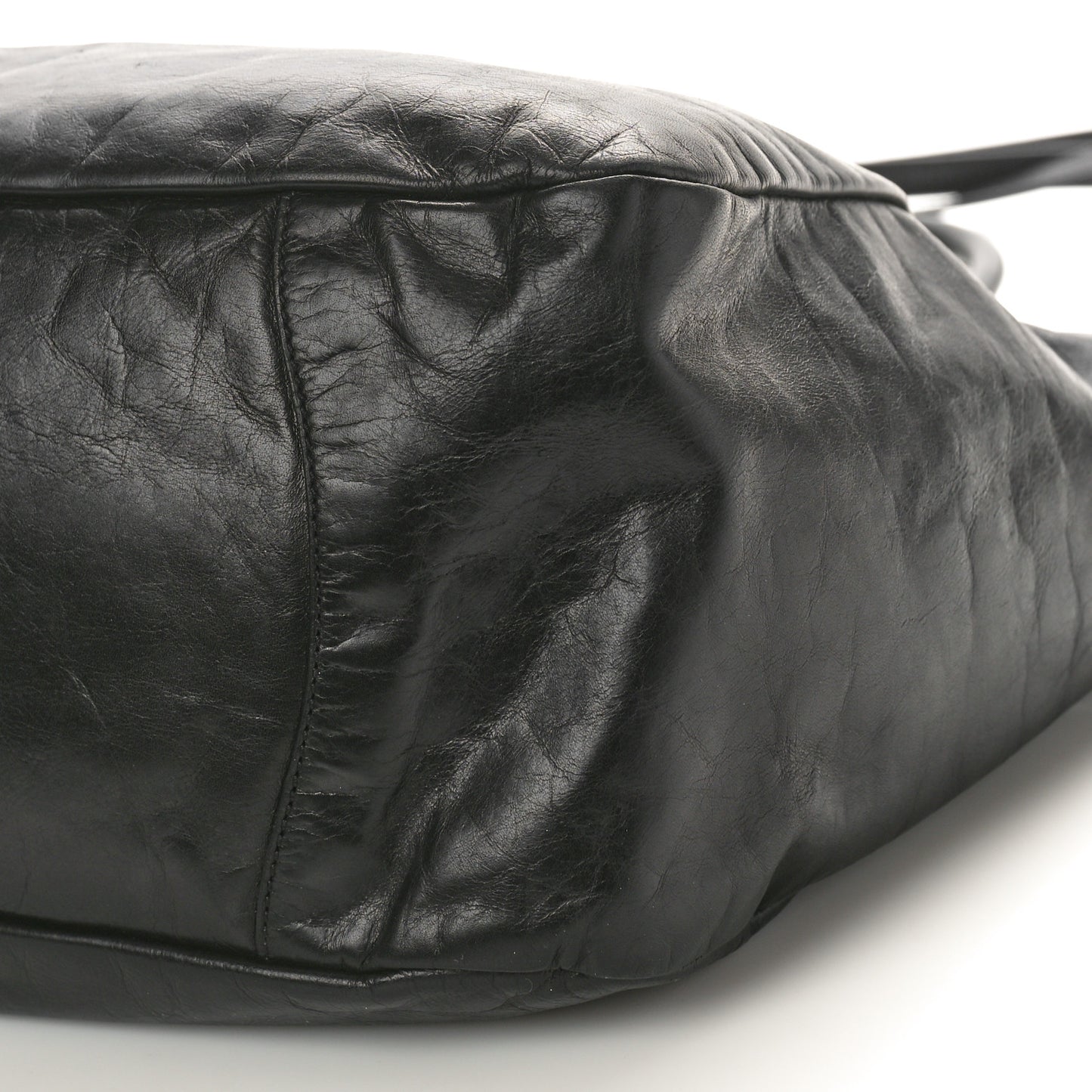 Soft Calf Shopping Tote Black