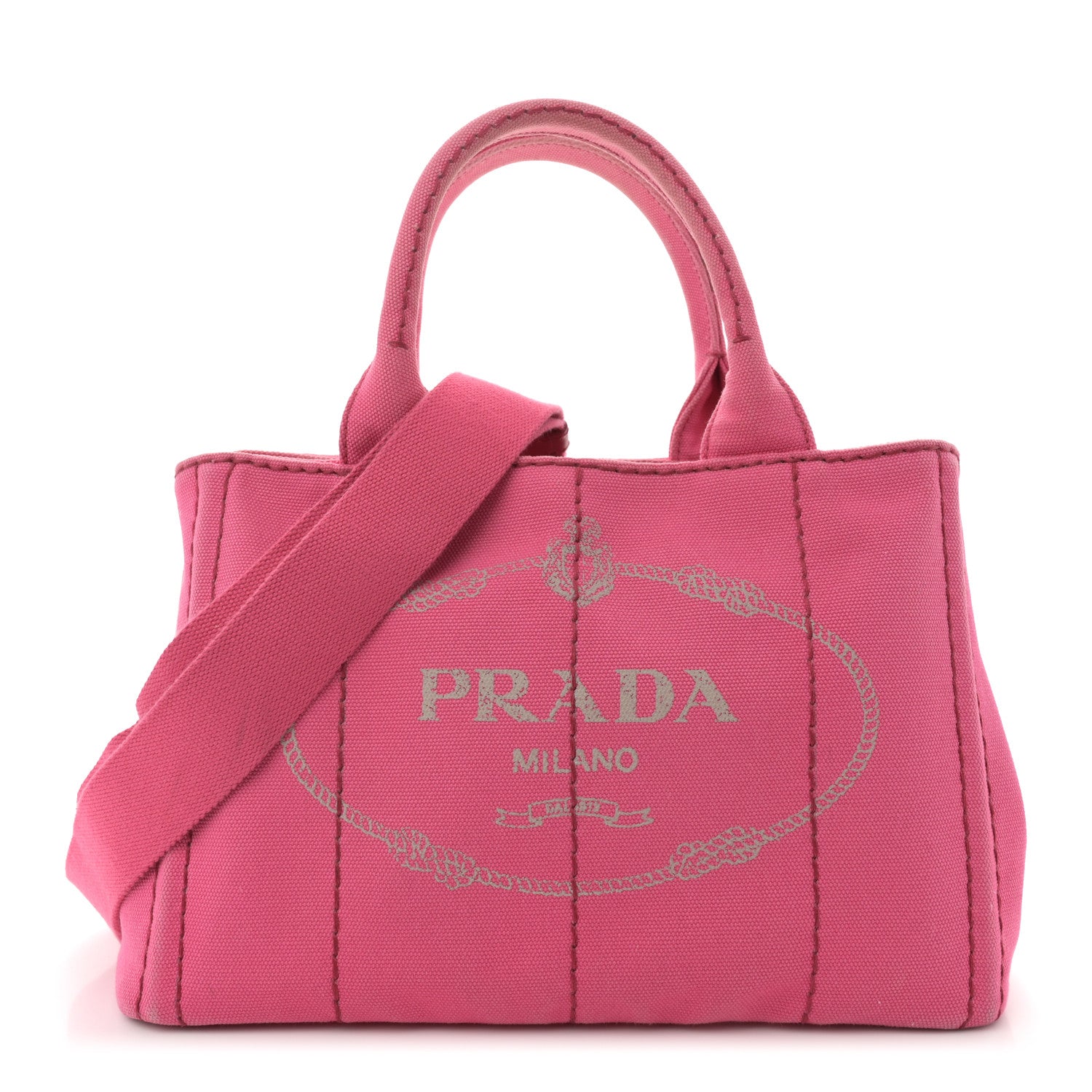 Prada Canapa Small Logo Tote Peonia 1 of 12