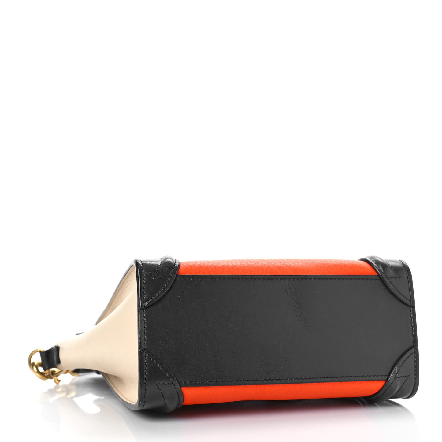 Elephant Calfskin Nano Tri-Color Luggage Bright Orange
