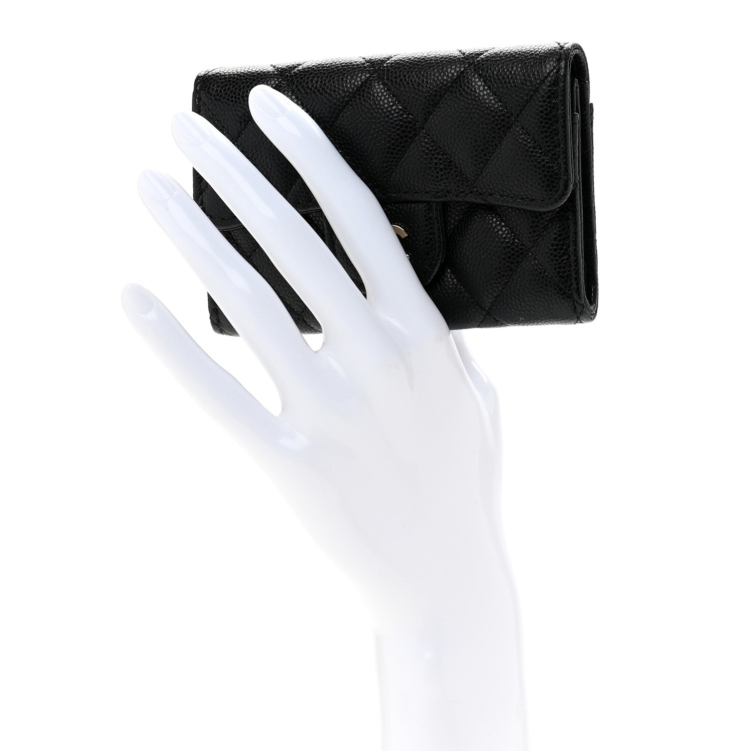 Chanel Caviar Quilted Flap Card Holder Wallet Black 2 of 9