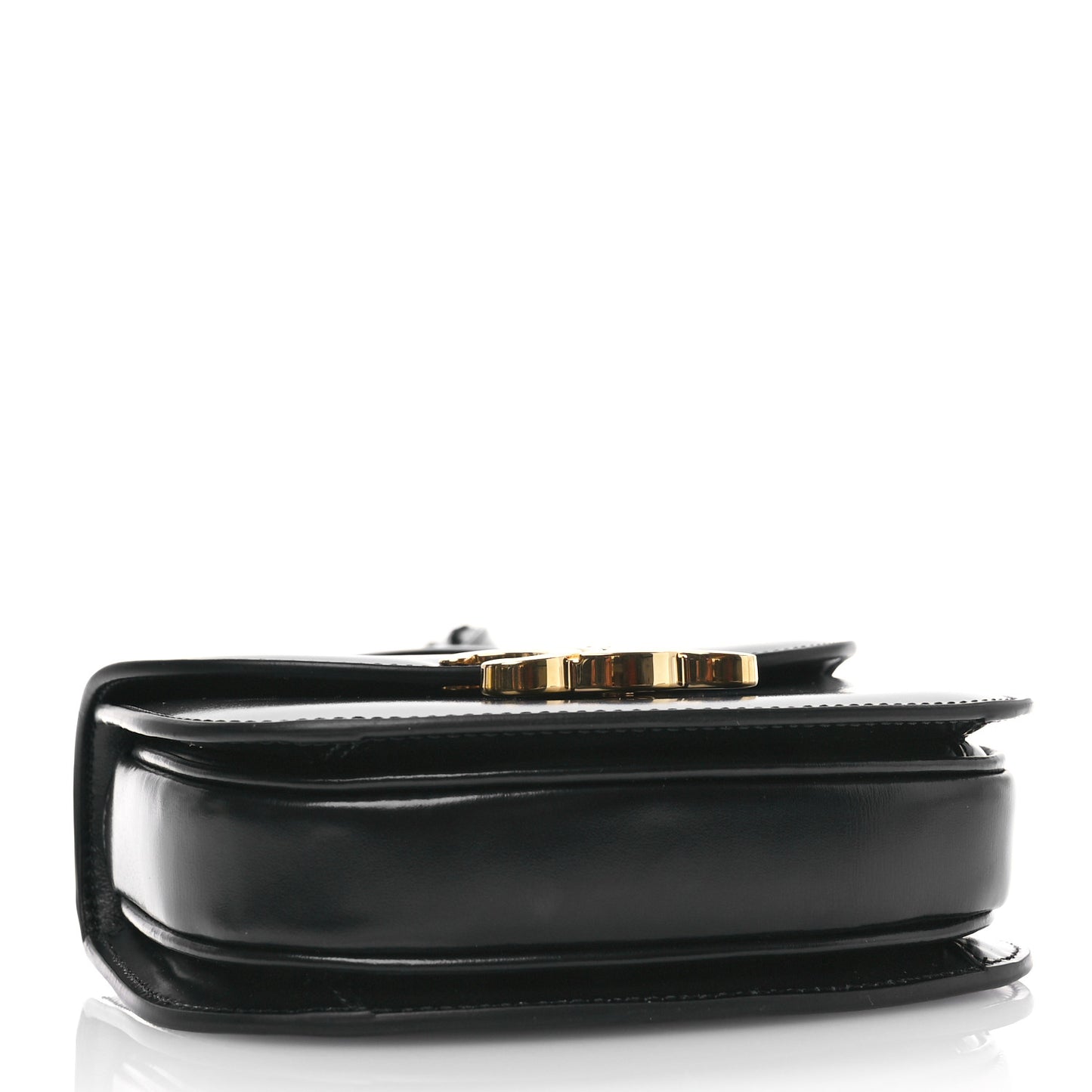 Shiny Calfskin Triomphe Mini Besace Clea Black