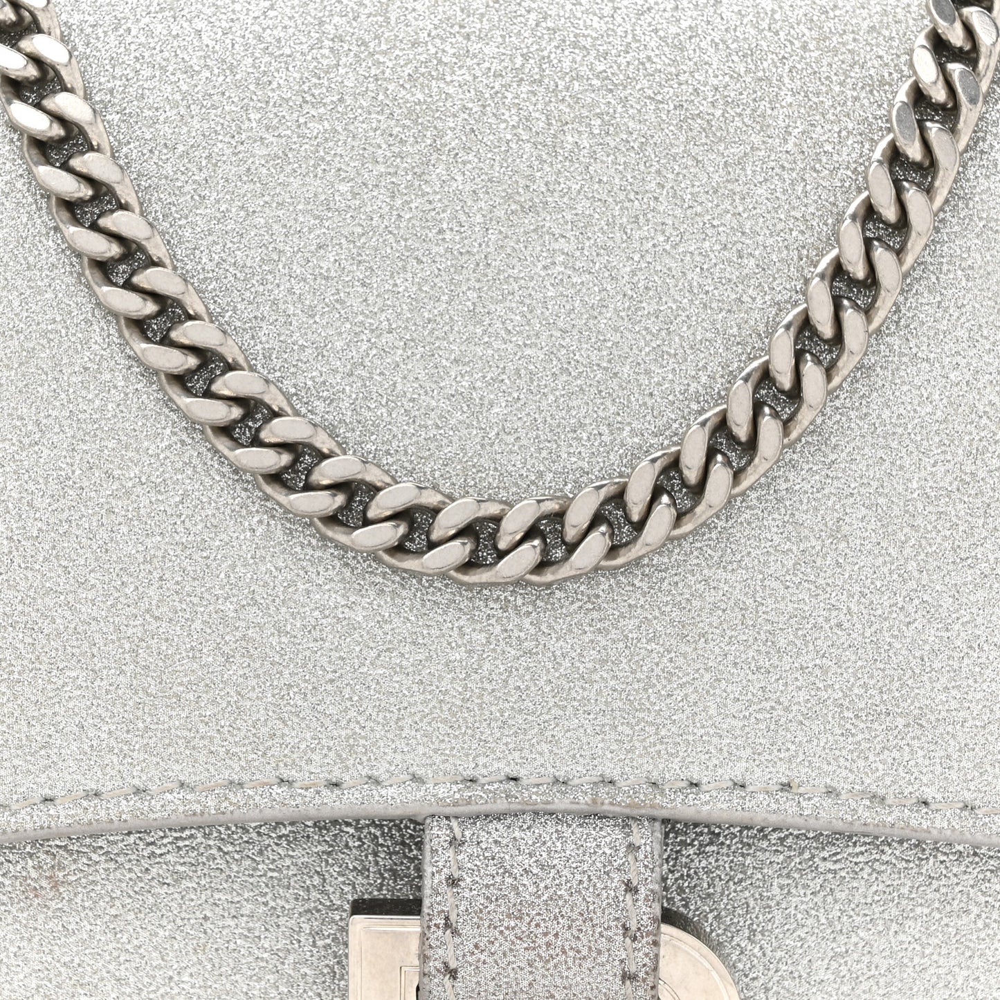 Sparkling Fabric XS Hourglass Wallet On Chain Silver