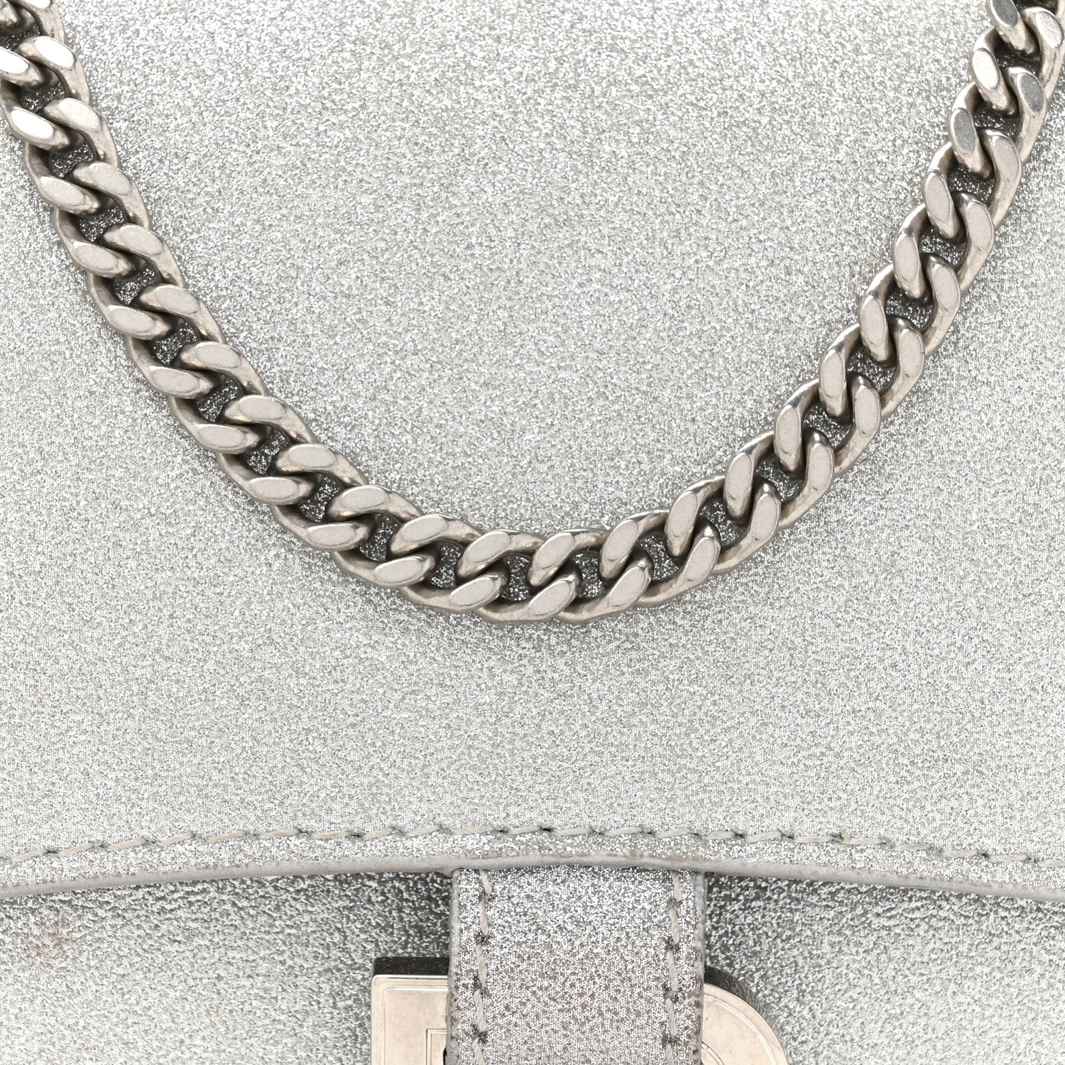 Balenciaga Sparkling Fabric XS Hourglass Wallet On Chain Silver 9 of 17