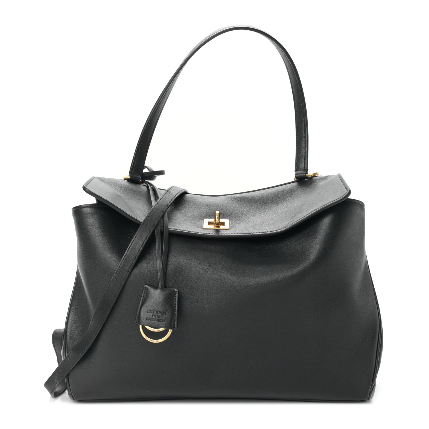 Balenciaga Natural Smooth Calfskin Medium Rodeo Top Handle Handbag Black 1 of 9