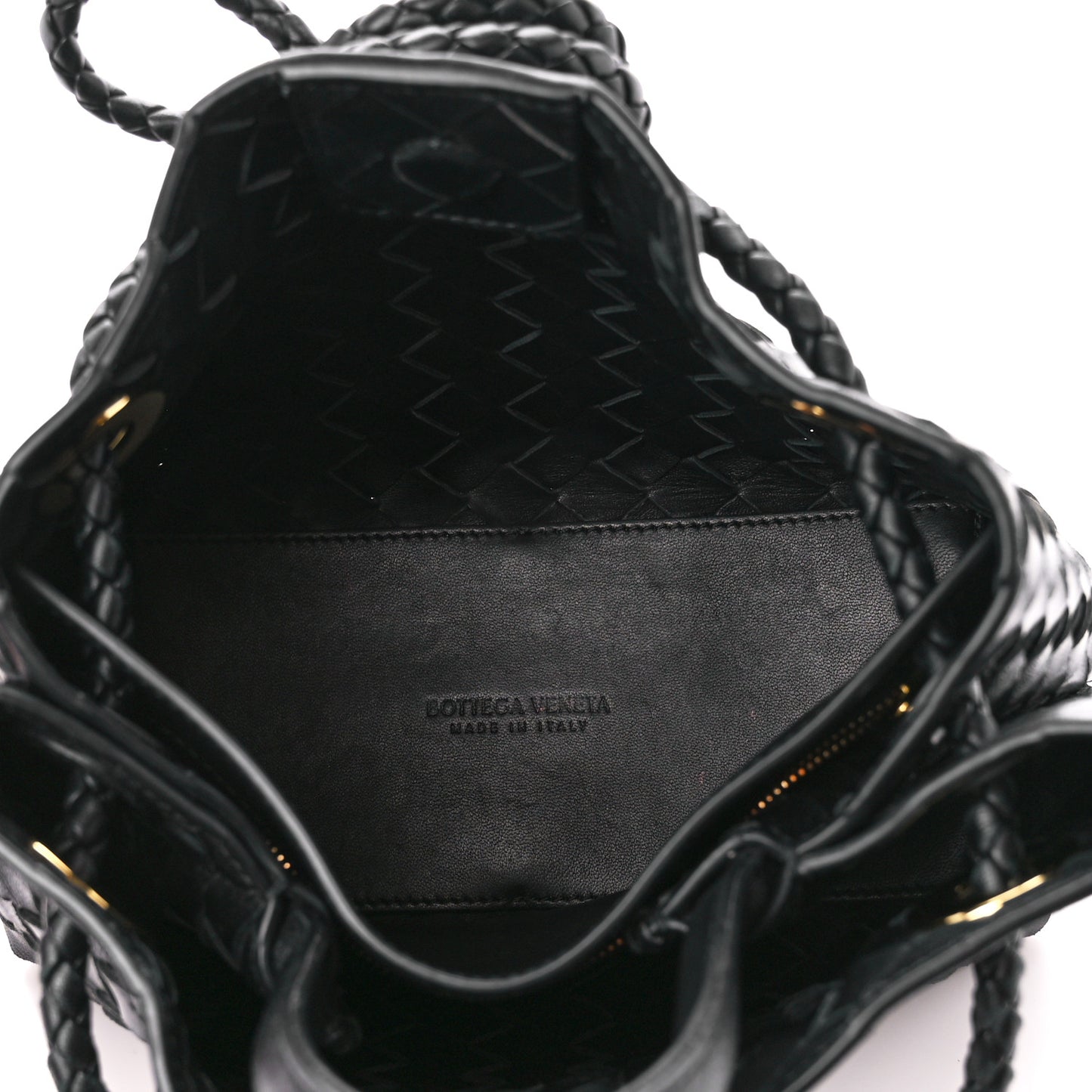 Nappa Intrecciato Small Andiamo Shoulder Bag Black