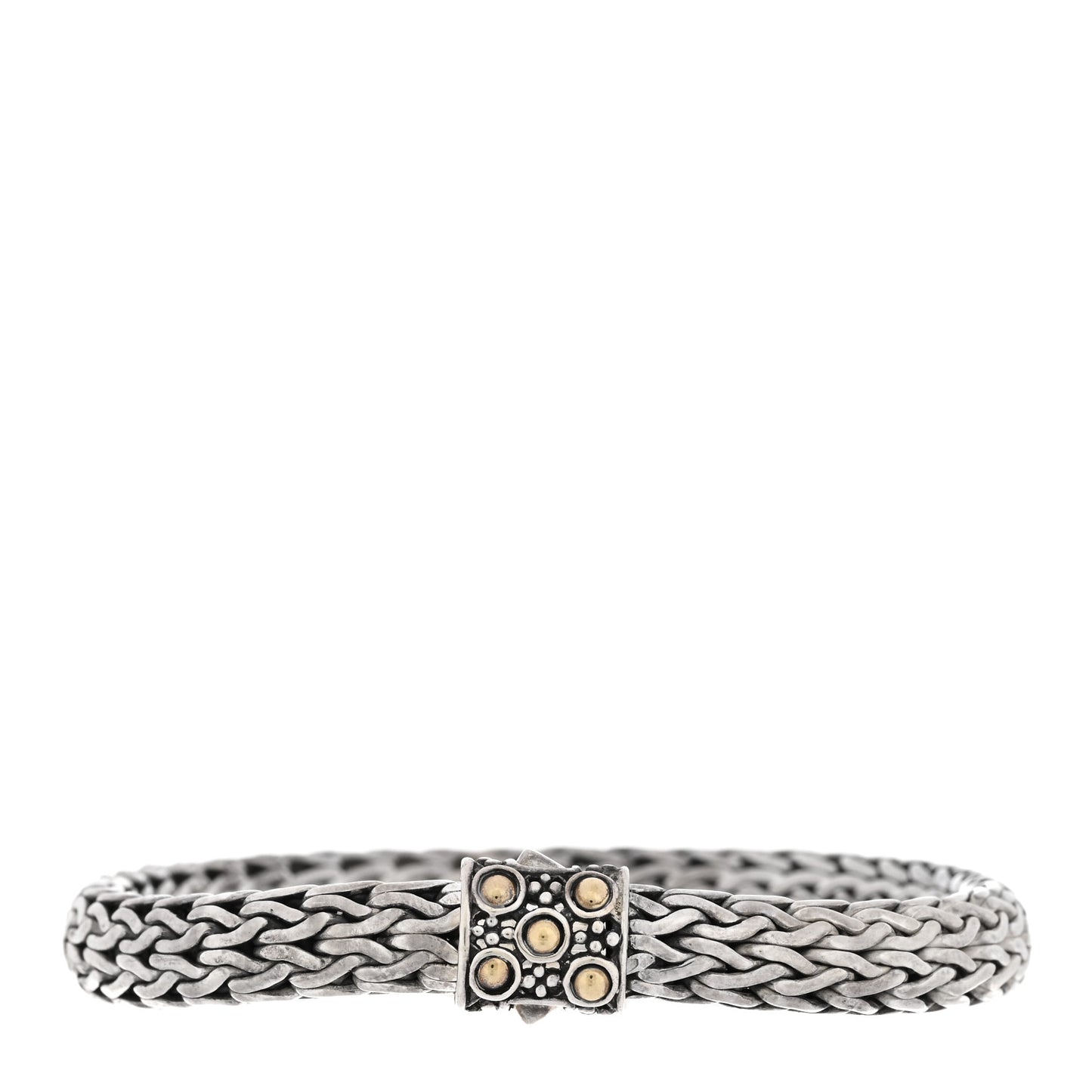 Sterling Silver 18K Yellow Gold 7.5mm Jaisalmer Classic Chain Dot Bracelet