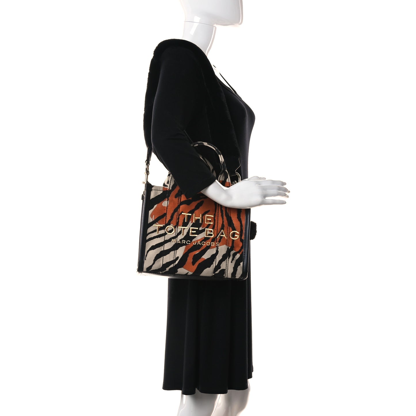 Cotton Canvas Zebra Tiger Print Mini The Traveler Tote Bag
