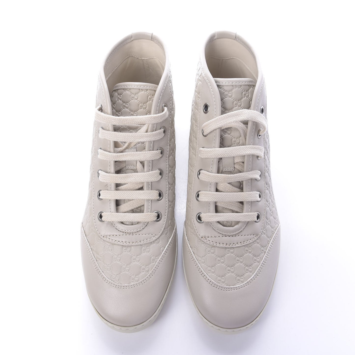 Microguccissima Womens High Top Sneakers 38.5 Off White