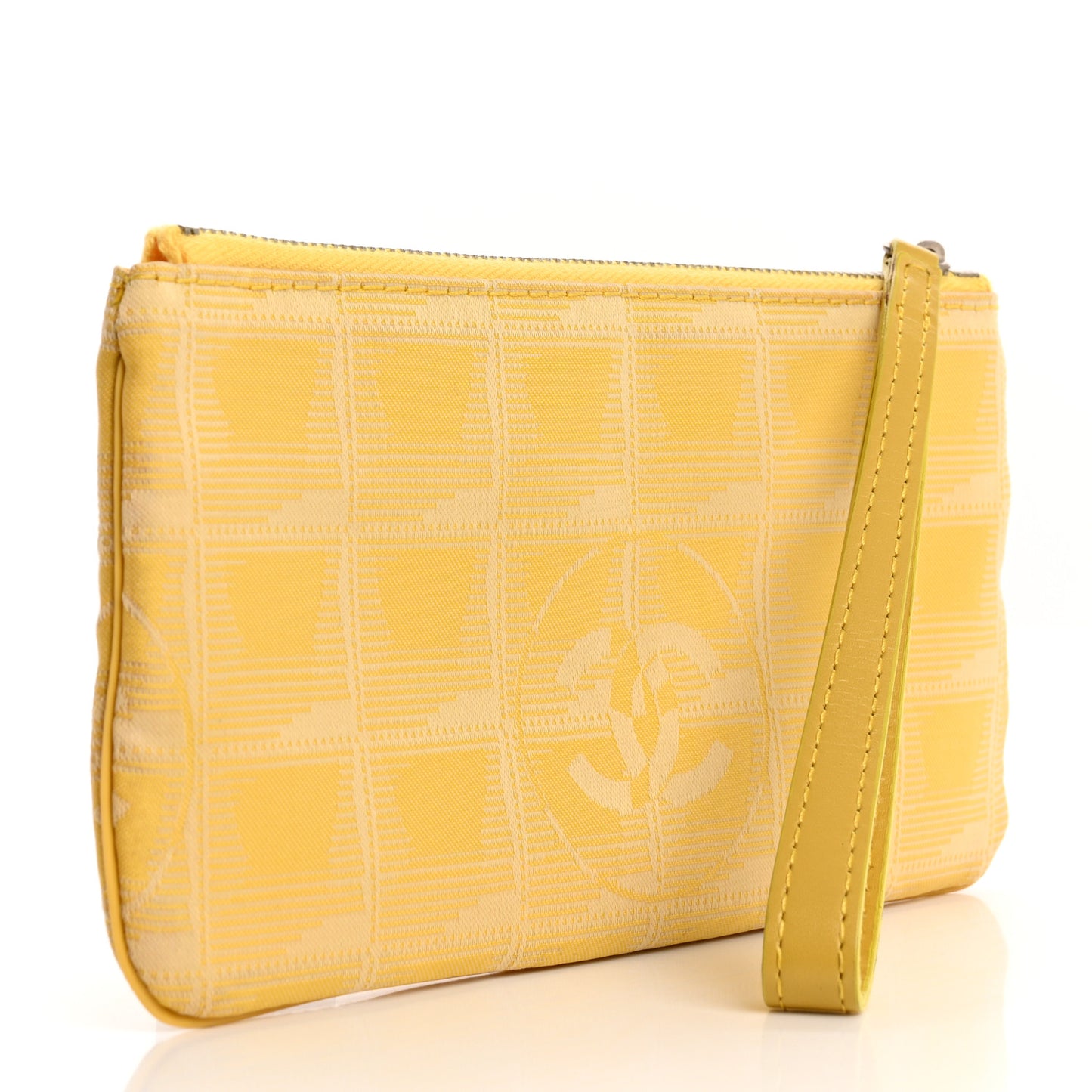 Nylon Travel Ligne Zip Wristlet Yellow