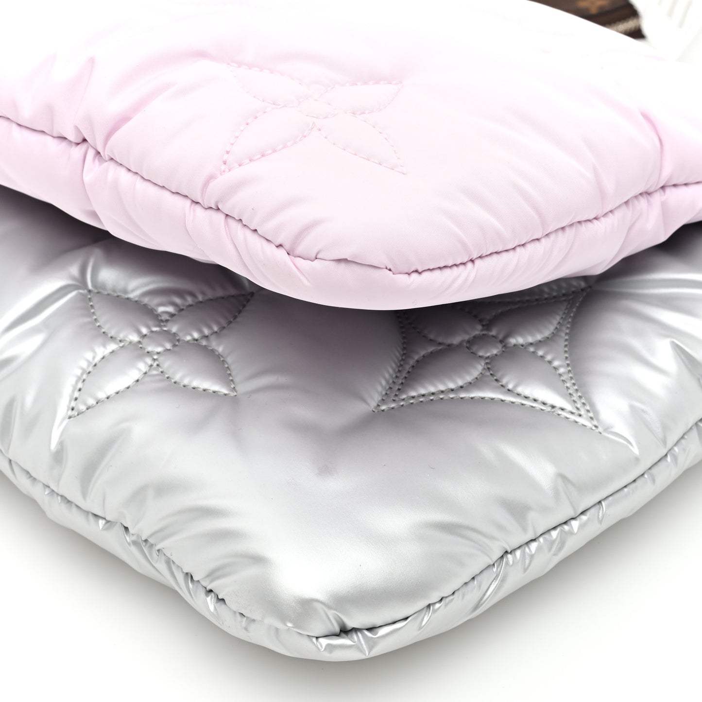 Econyl Monogram Pillow Maxi Multi Pochette Accessories Silver Pale Pink