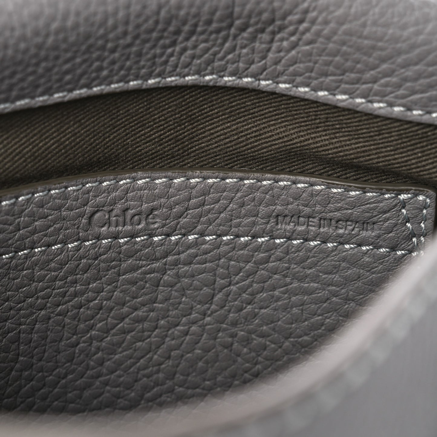 Grained Calfskin Small Marcie Saddle Bag Cashmere Grey