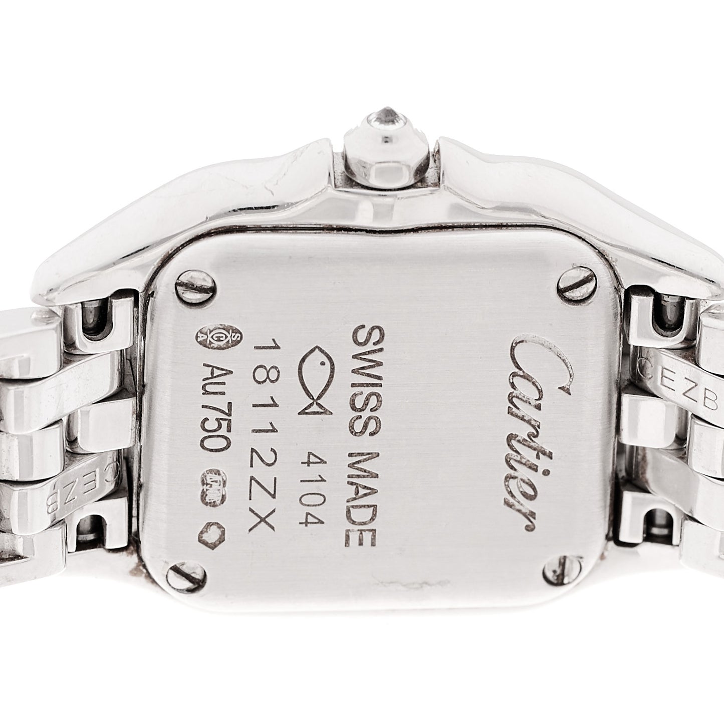 18K White Gold Diamond Bezel 19mm Double Row Panthere Quartz Watch