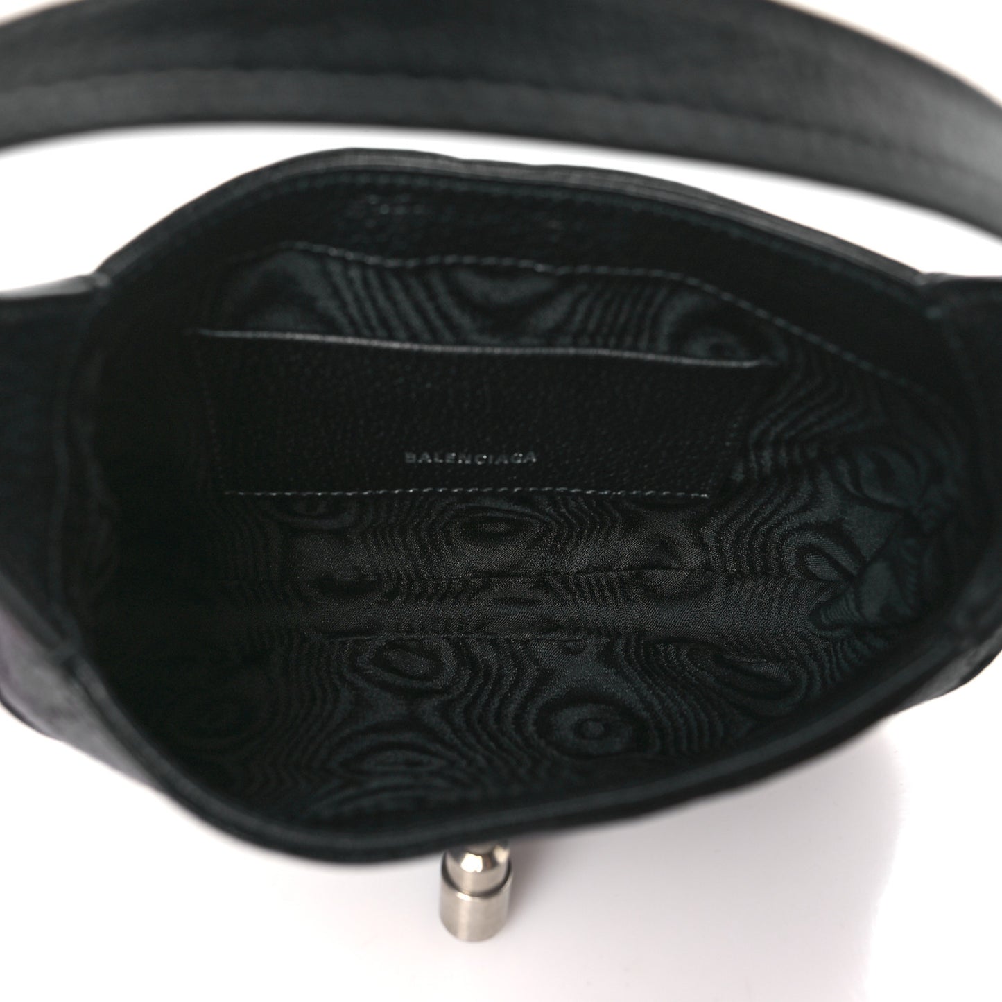 X BALENCIAGA BB Monogram Calfskin Web Mini Jackie 1961 Hobo Black