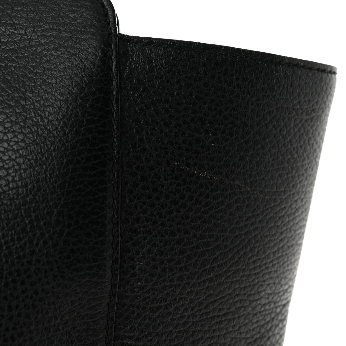 Pebbled Calfskin Medium Swing Tote Black