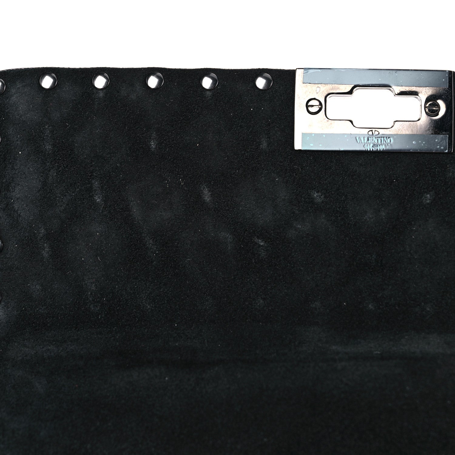 Valentino Garavani Craquele Nappa Medium Rockstud Spike Shoulder Bag Black 9 of 12