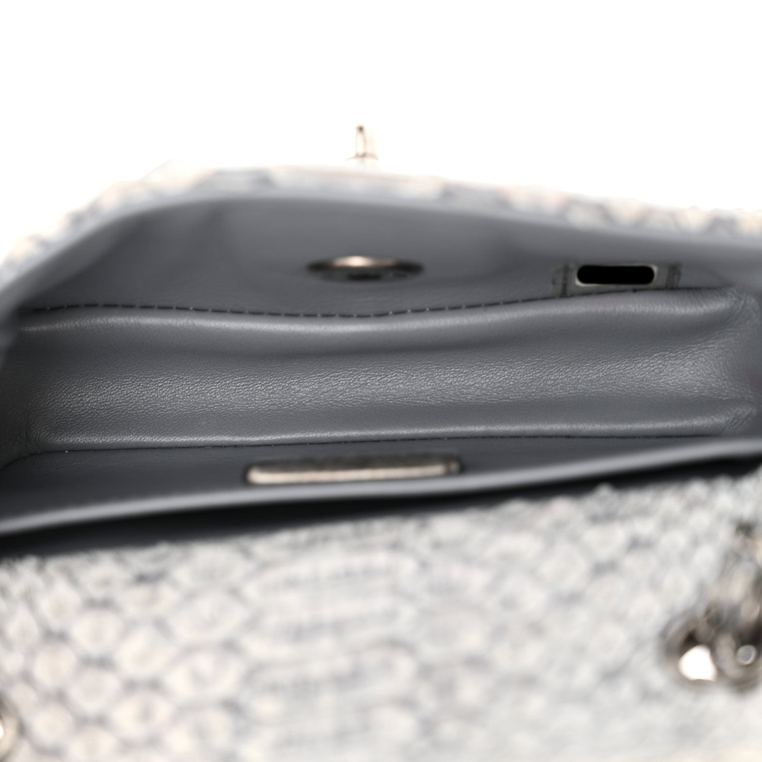 Chanel Snakeskin Extra Mini Rectangular Flap Grey 5 of 14