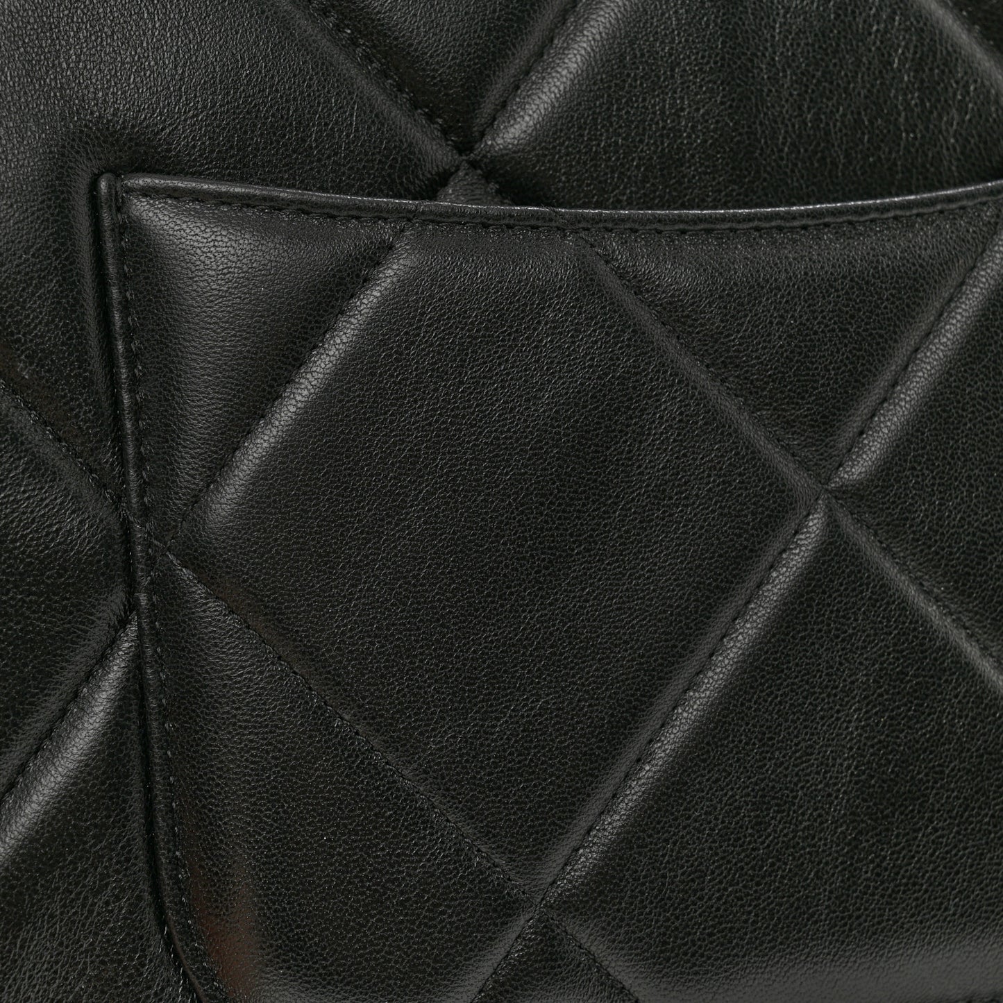 Lambskin Quilted Large Chanel 19 Cosmetic Case Black