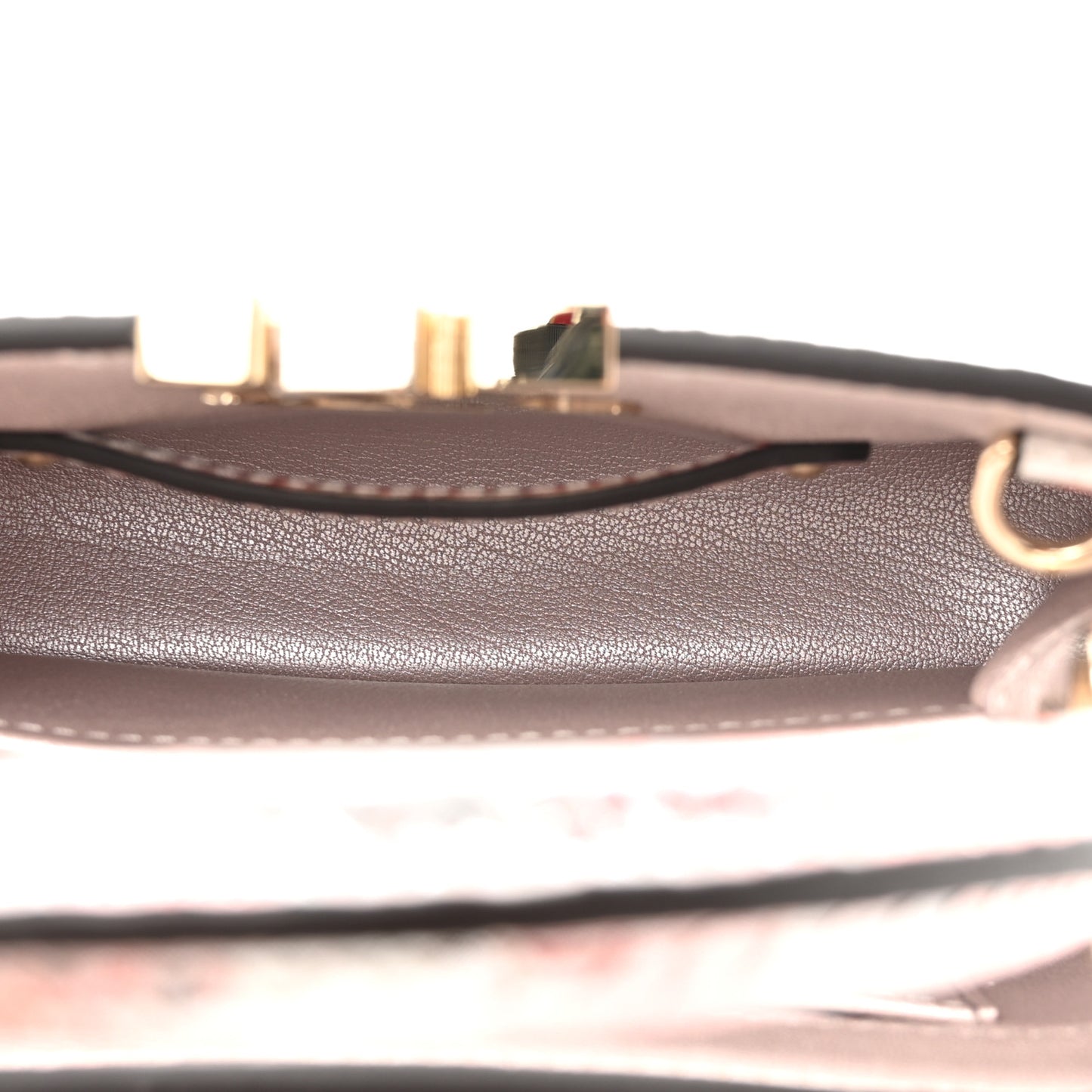 Metallic Marbled Snakeskin Capucines Mini Pink Silver