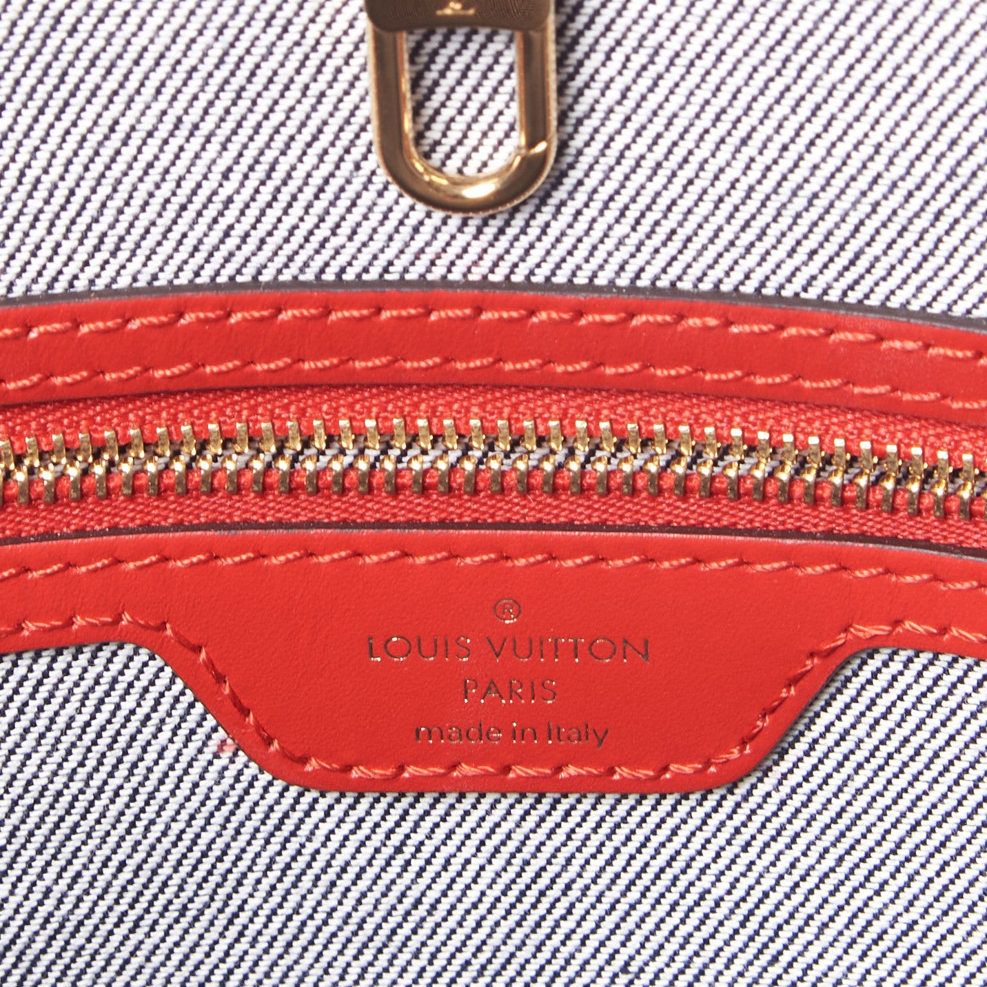 Denim Damier Monogram Onthego Blue Rouge