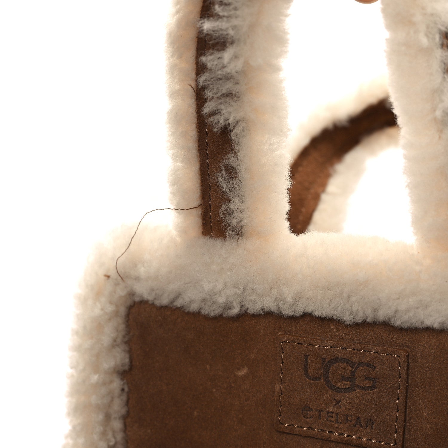Telfar X UGG Suede shearling Small Shopping Bag Chestnut 11 of 12