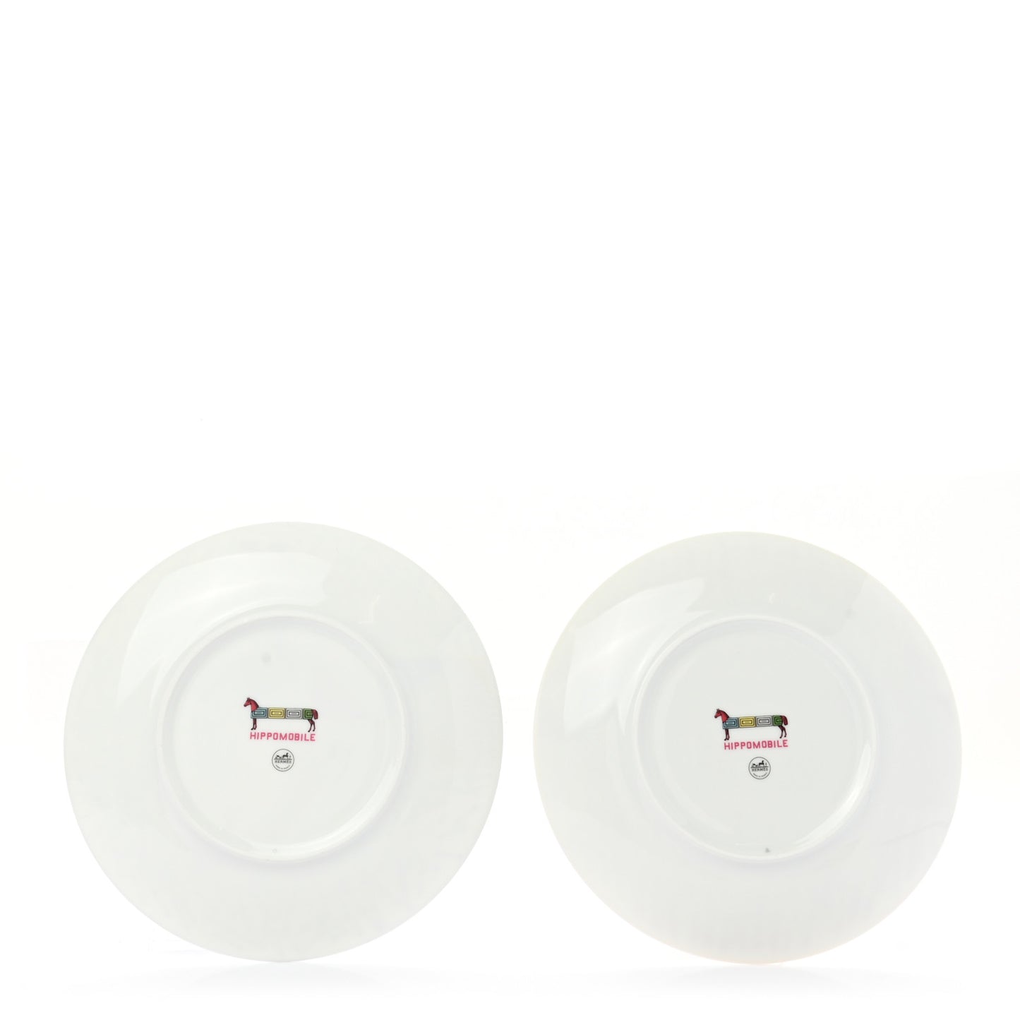 Porcelain Hippomobile Dessert Plate Set of 2
