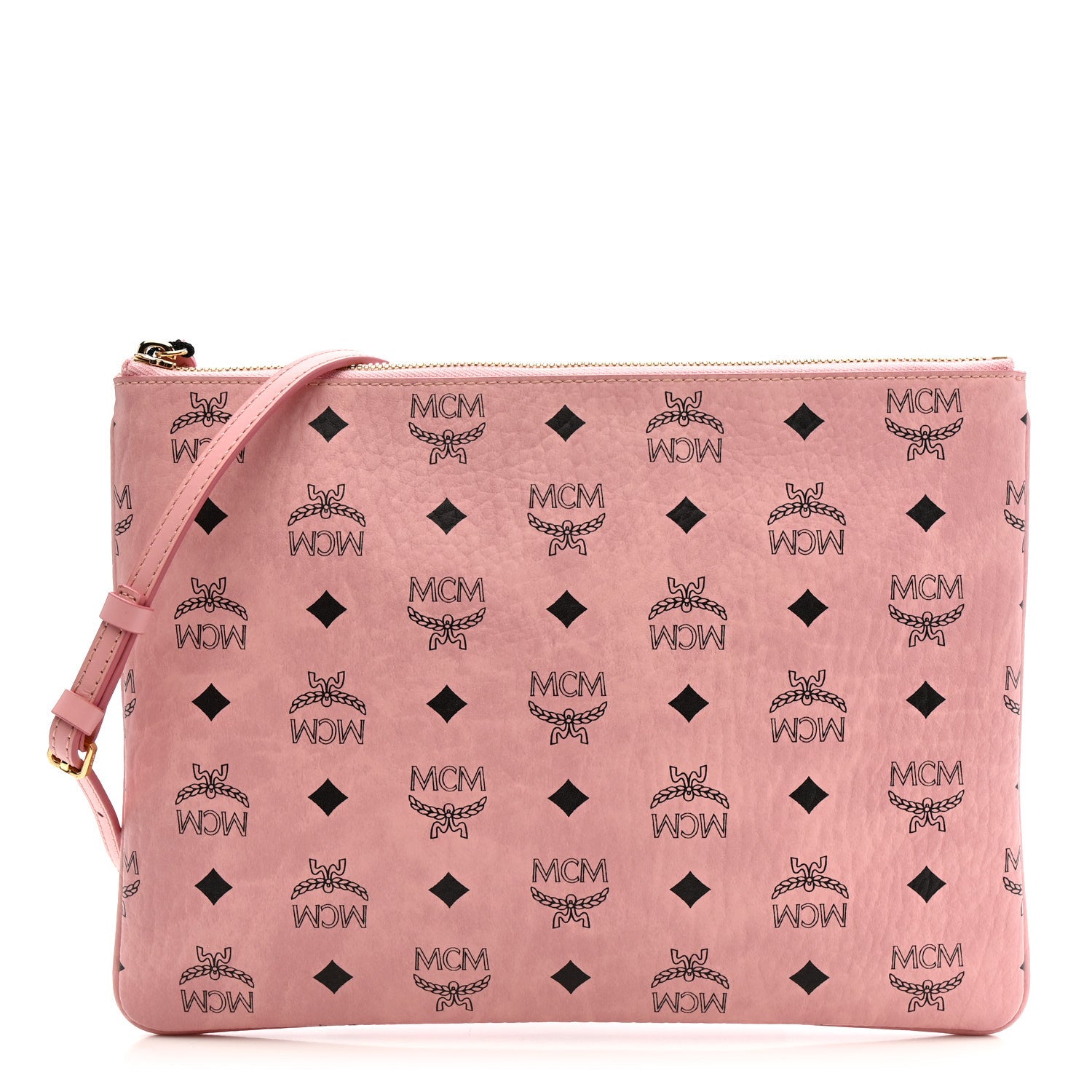 MCM Visetos Medium Crossbody Pouch Soft Pink 1820718 – FASHIONPHILE