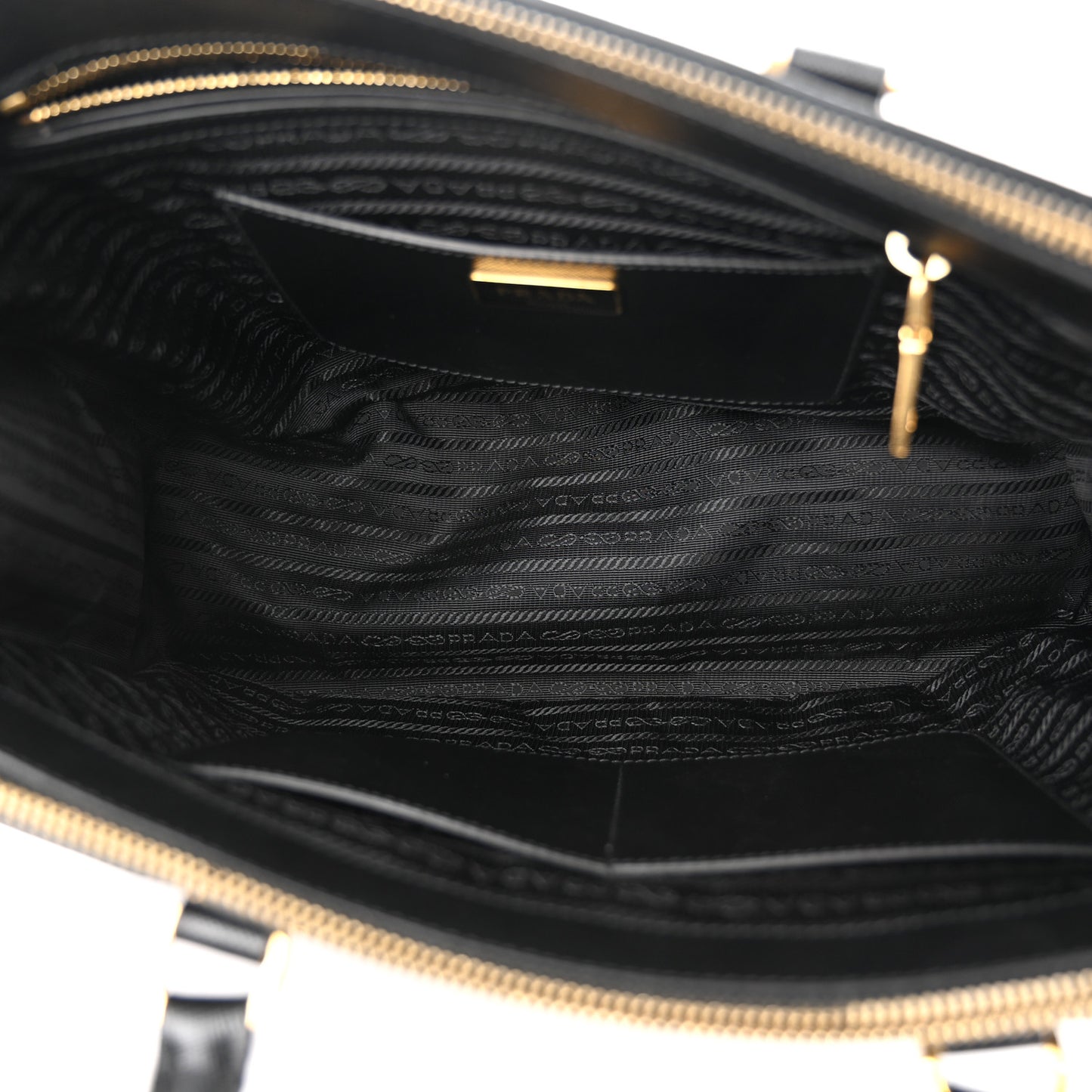 Saffiano Medium Galleria Double Zip Tote Black