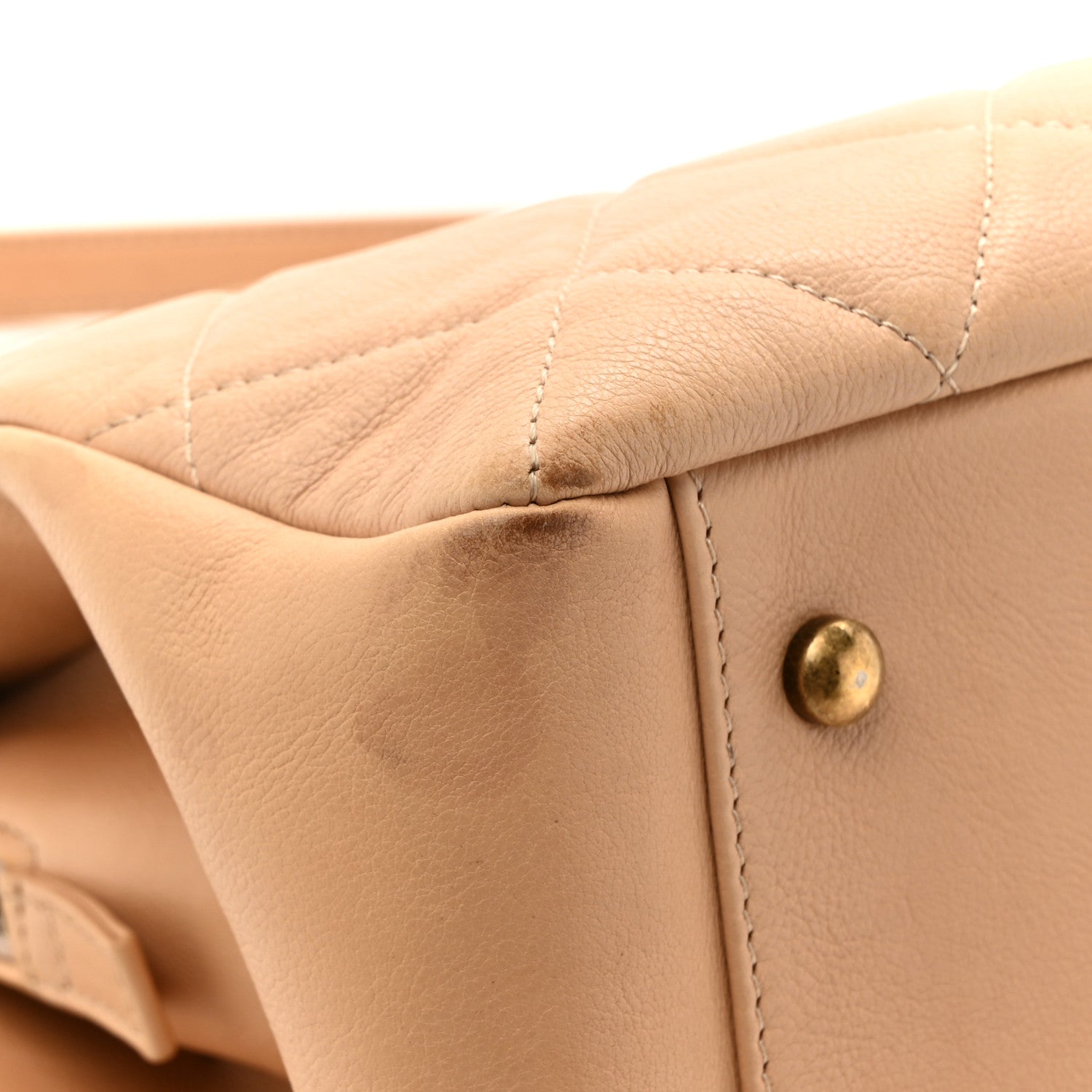 Chanel Calfskin Quilted Large CC Crown Tote Beige 17 of 18
