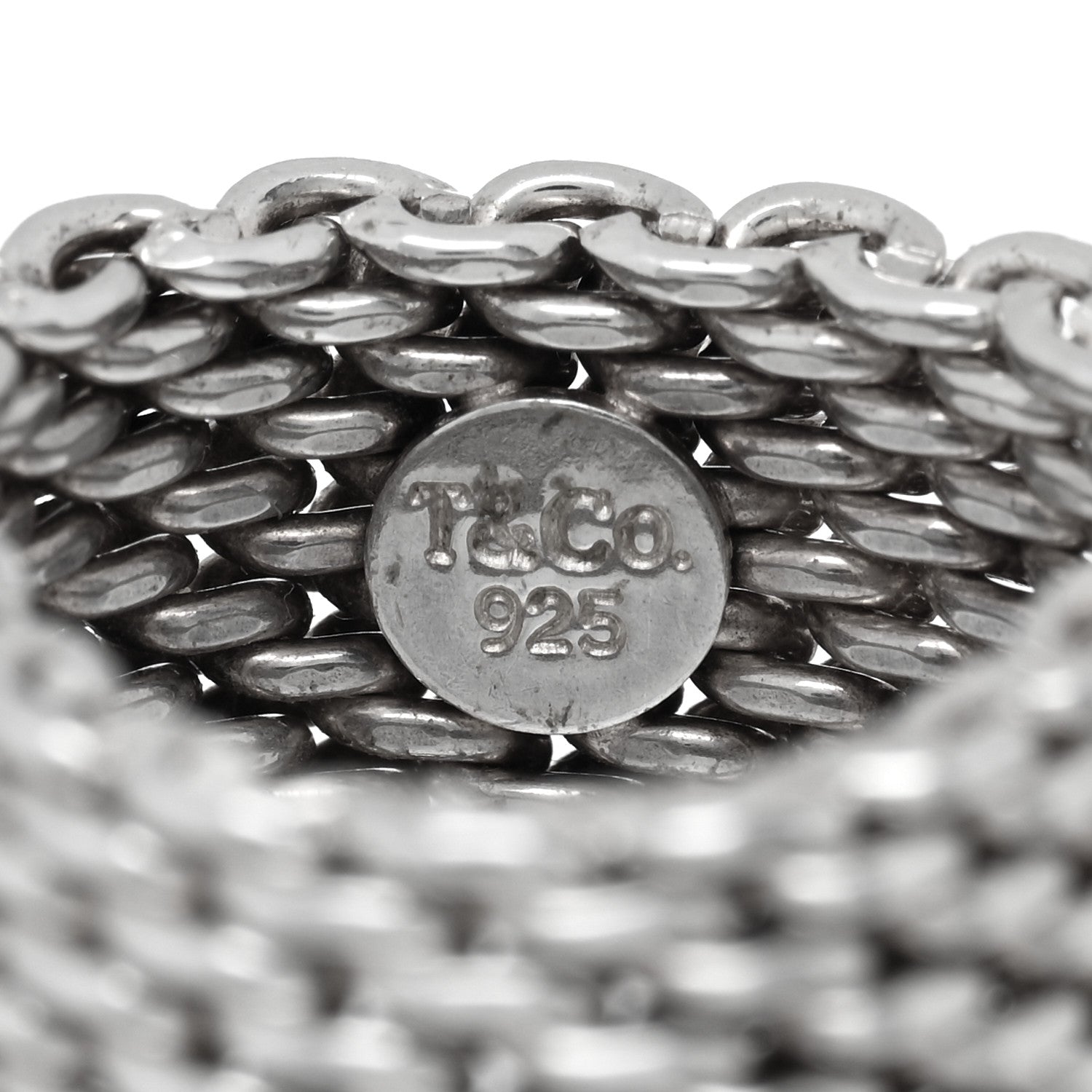 Tiffany Sterling Silver Somerset Mesh Ring 50 5.25 4 of 4