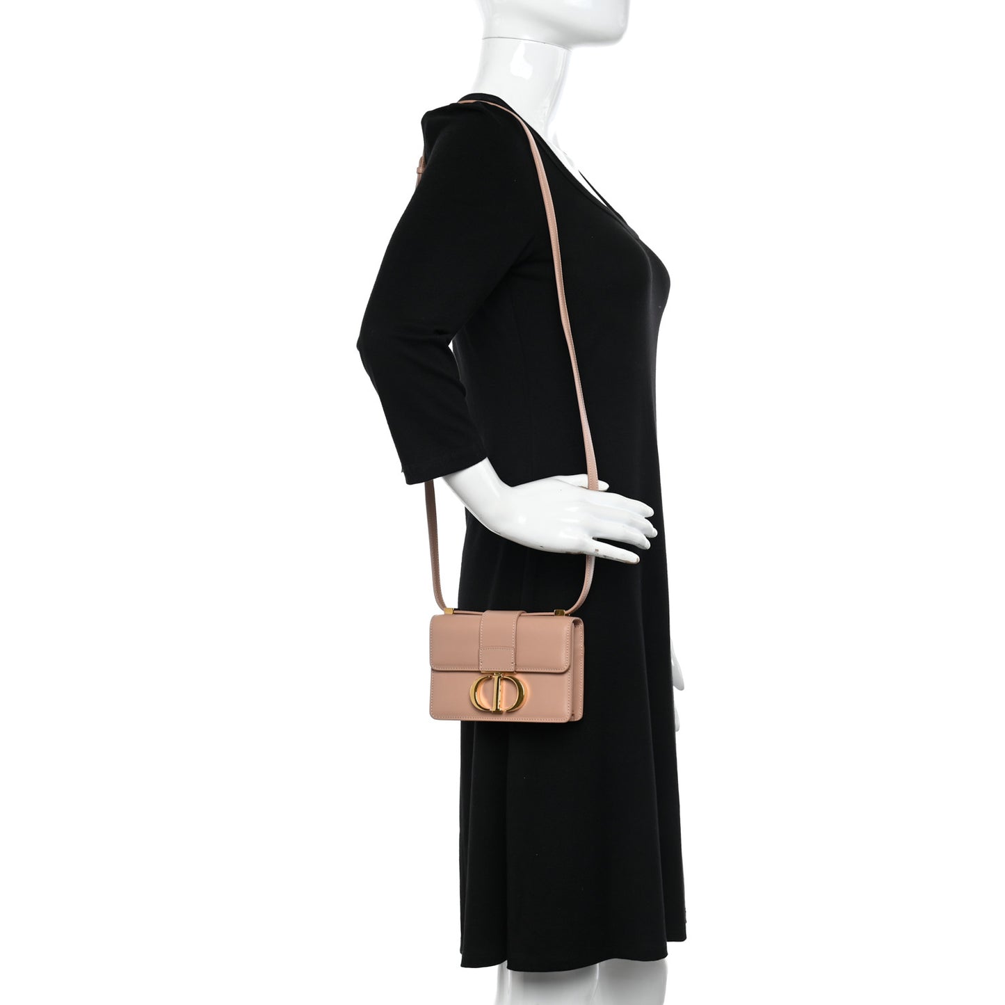 Smooth Calfskin Micro 30 Montaigne Flap Bag Pale Pink
