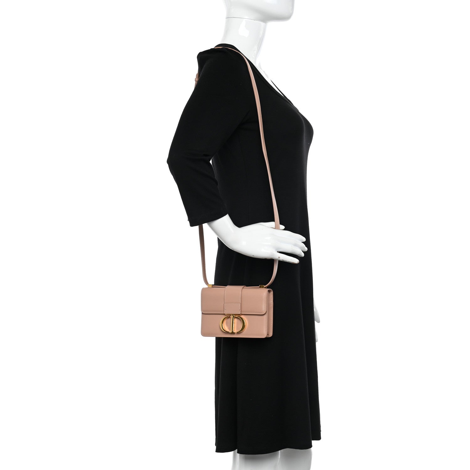 Christian Dior Smooth Calfskin Micro 30 Montaigne Flap Bag Pale Pink 2 of 11