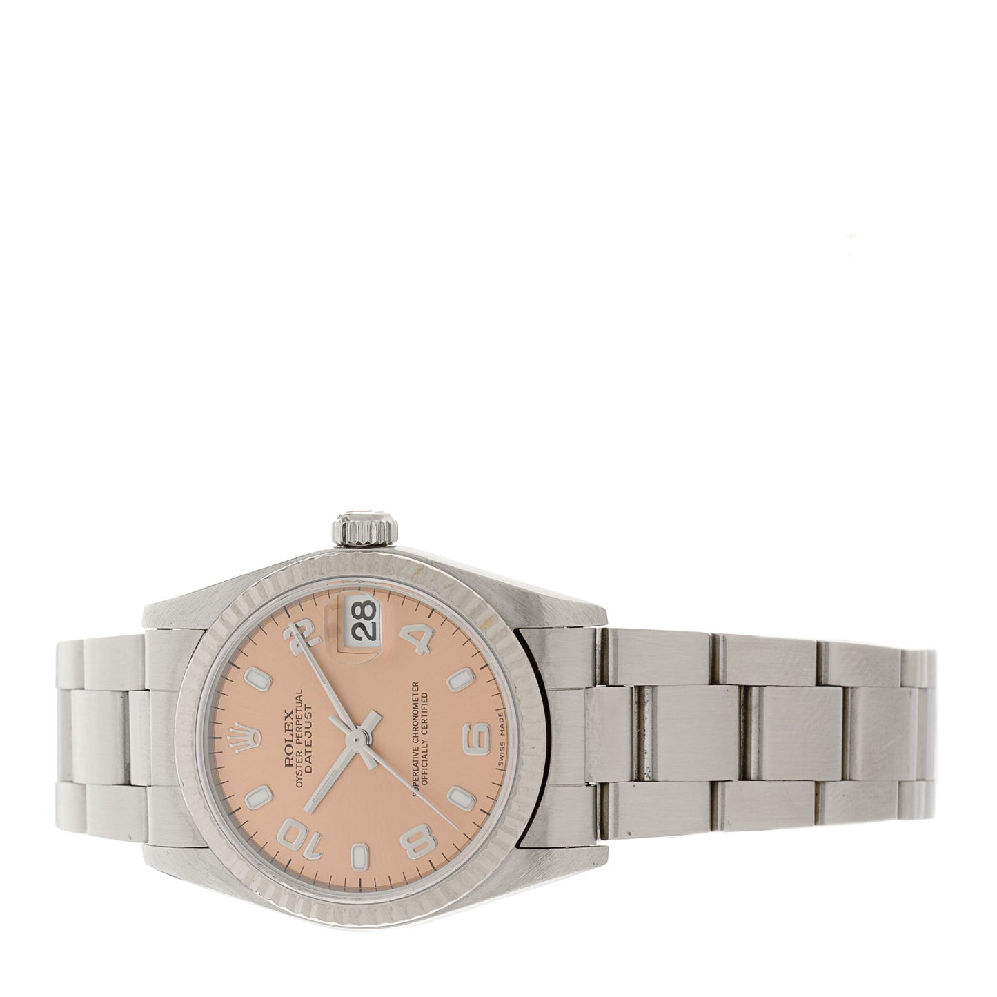 Stainless Steel 18K White Gold 31mm Oyster Perpetual Datejust Watch Pink 78274