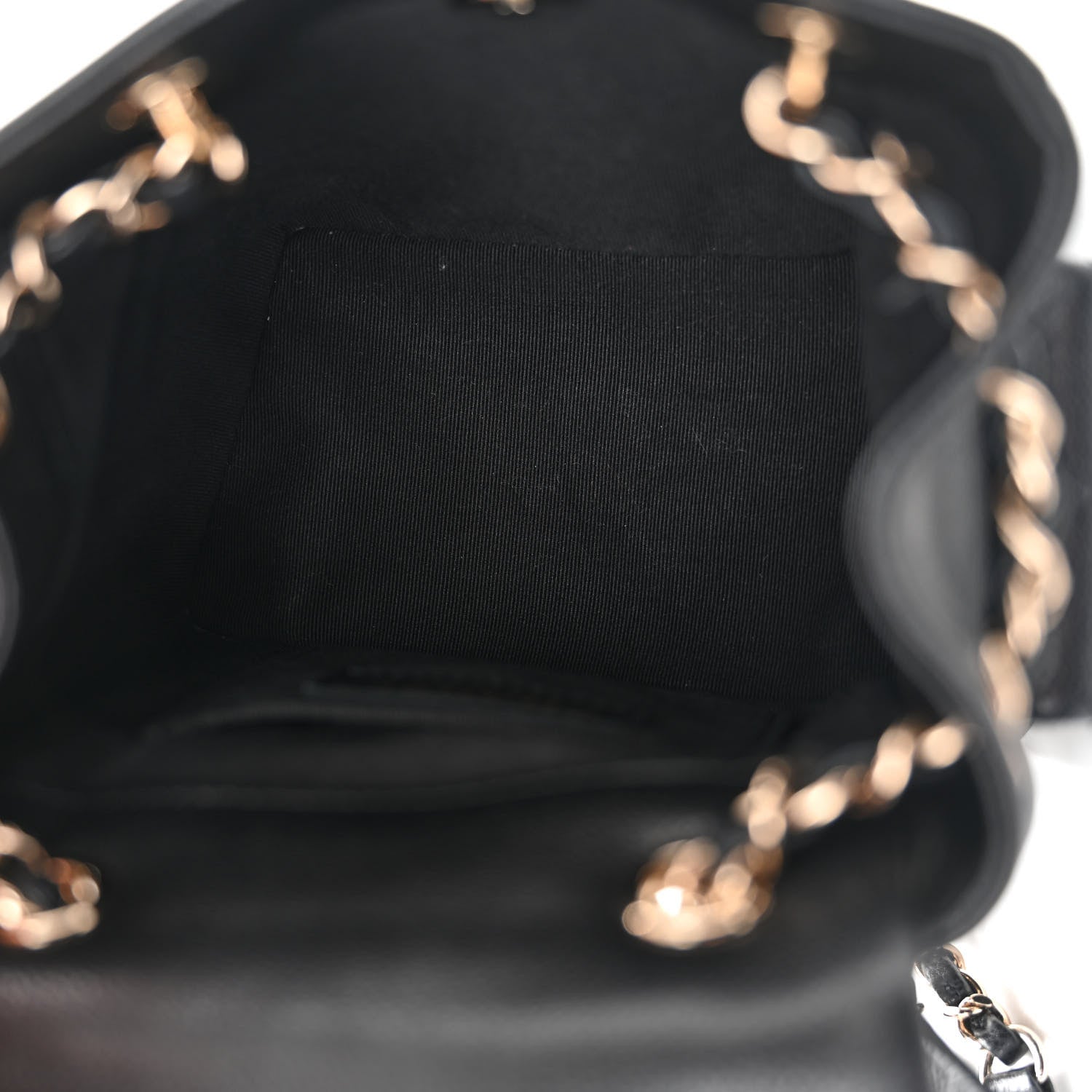 Chanel Shiny Caviar Quilted Small Pockets Drawstring Backpack Black 5 of 10