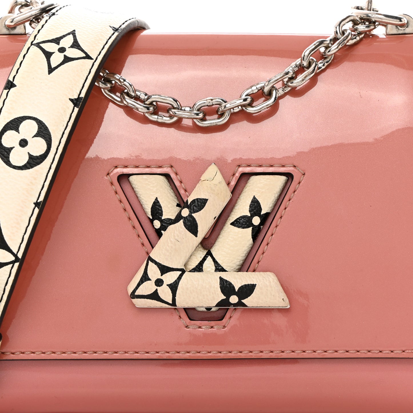Patent Monogram Twist Shoulder Bag Blush