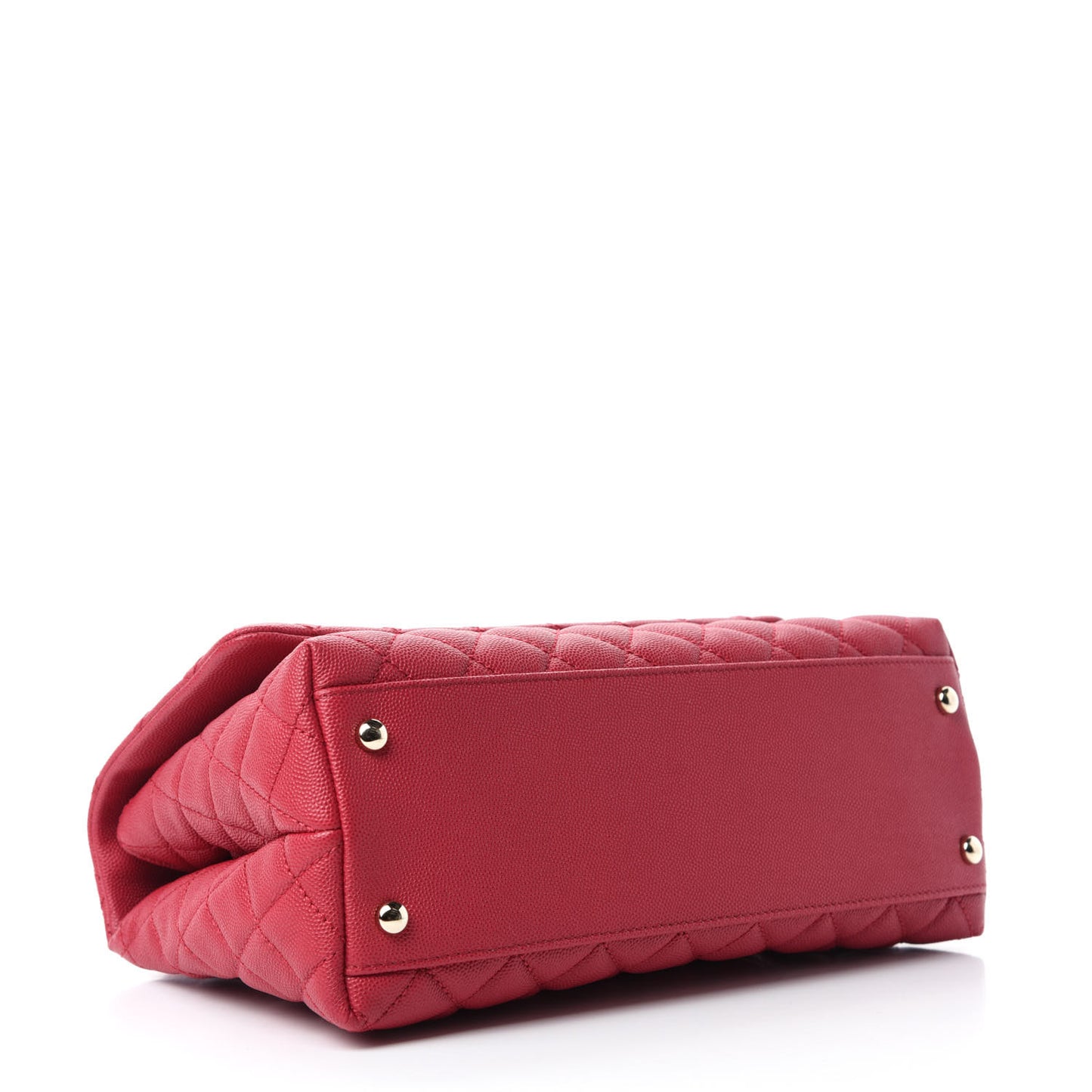 Caviar Quilted Small Coco Handle Flap Fuchsia
