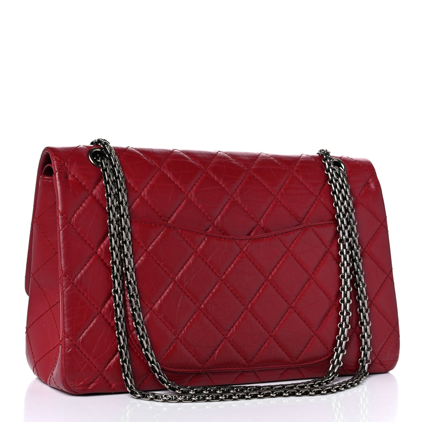 Aged Calfskin Quilted 2.55 Reissue 227 Flap Red