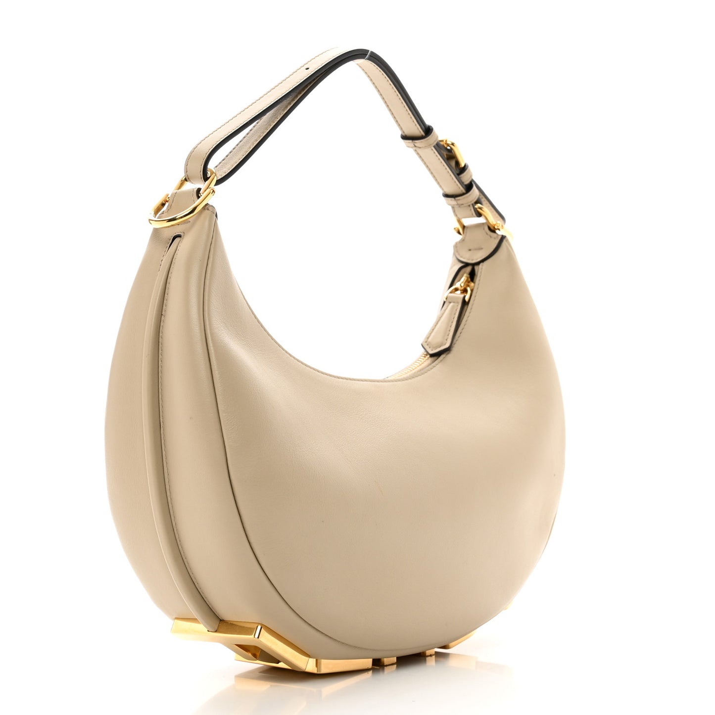 Vitello Grace Matte Small Fendigraphy Hobo Bag Nuvola
