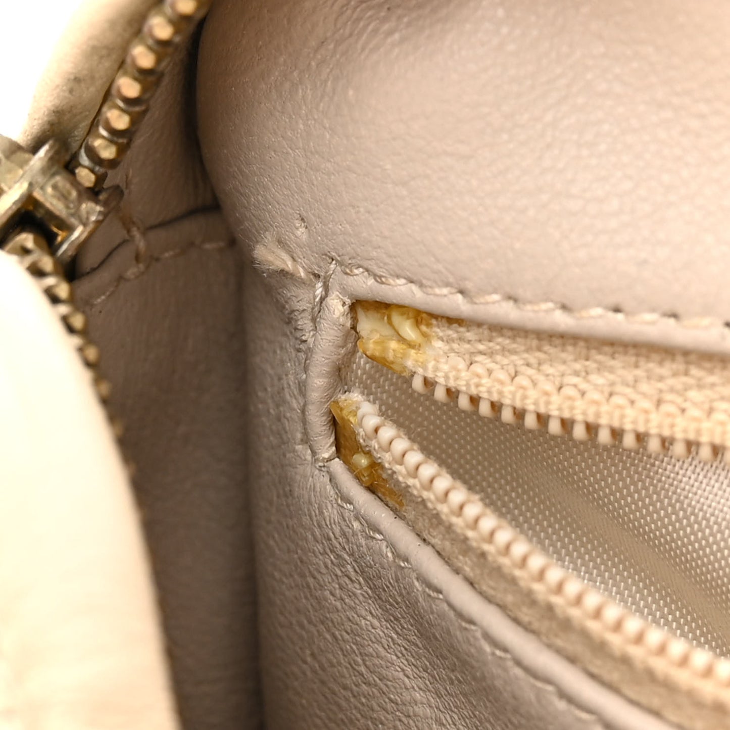 Lambskin Quilted CC Camera Case Beige