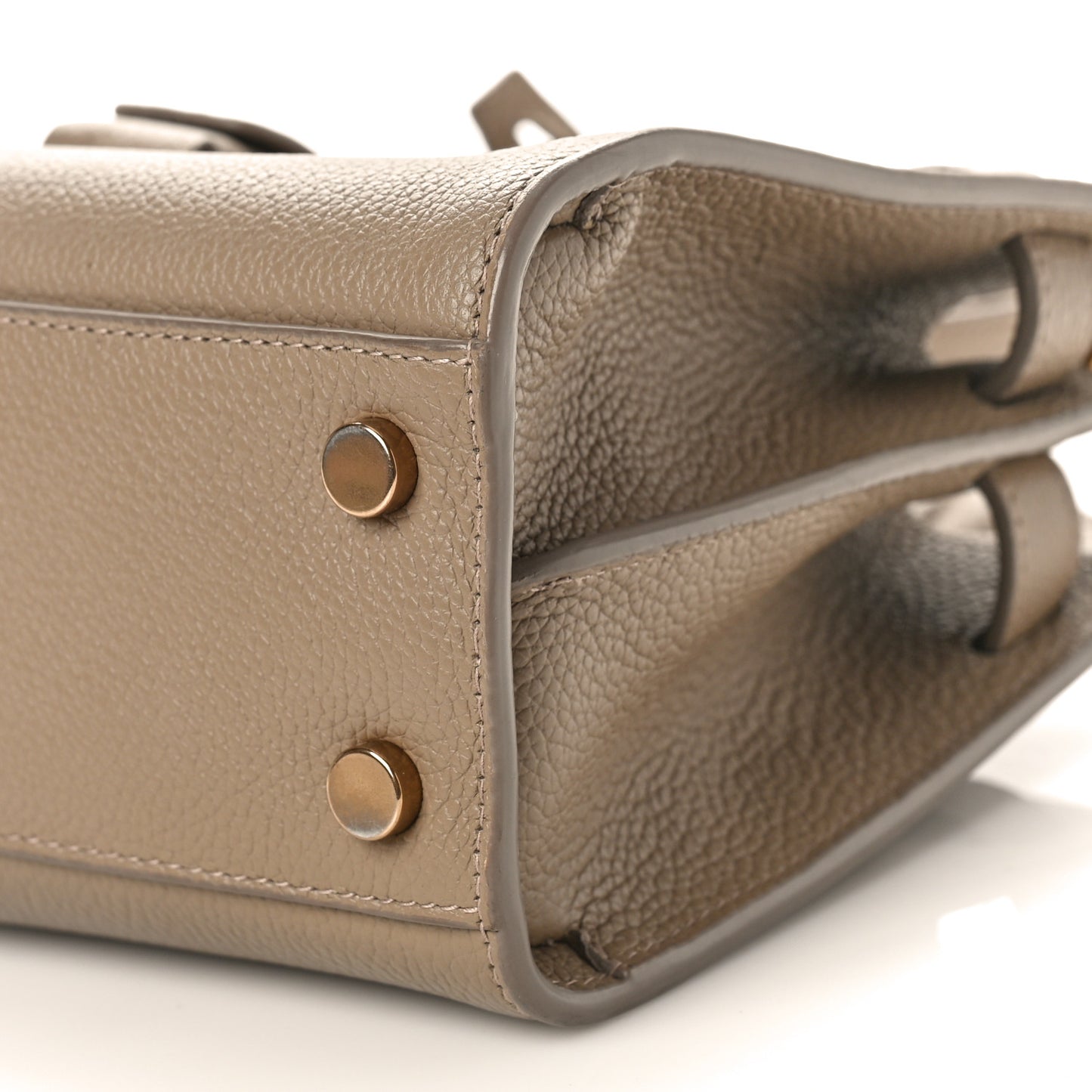 Grained Calfskin Nano Supple Sac De Jour Dark Beige