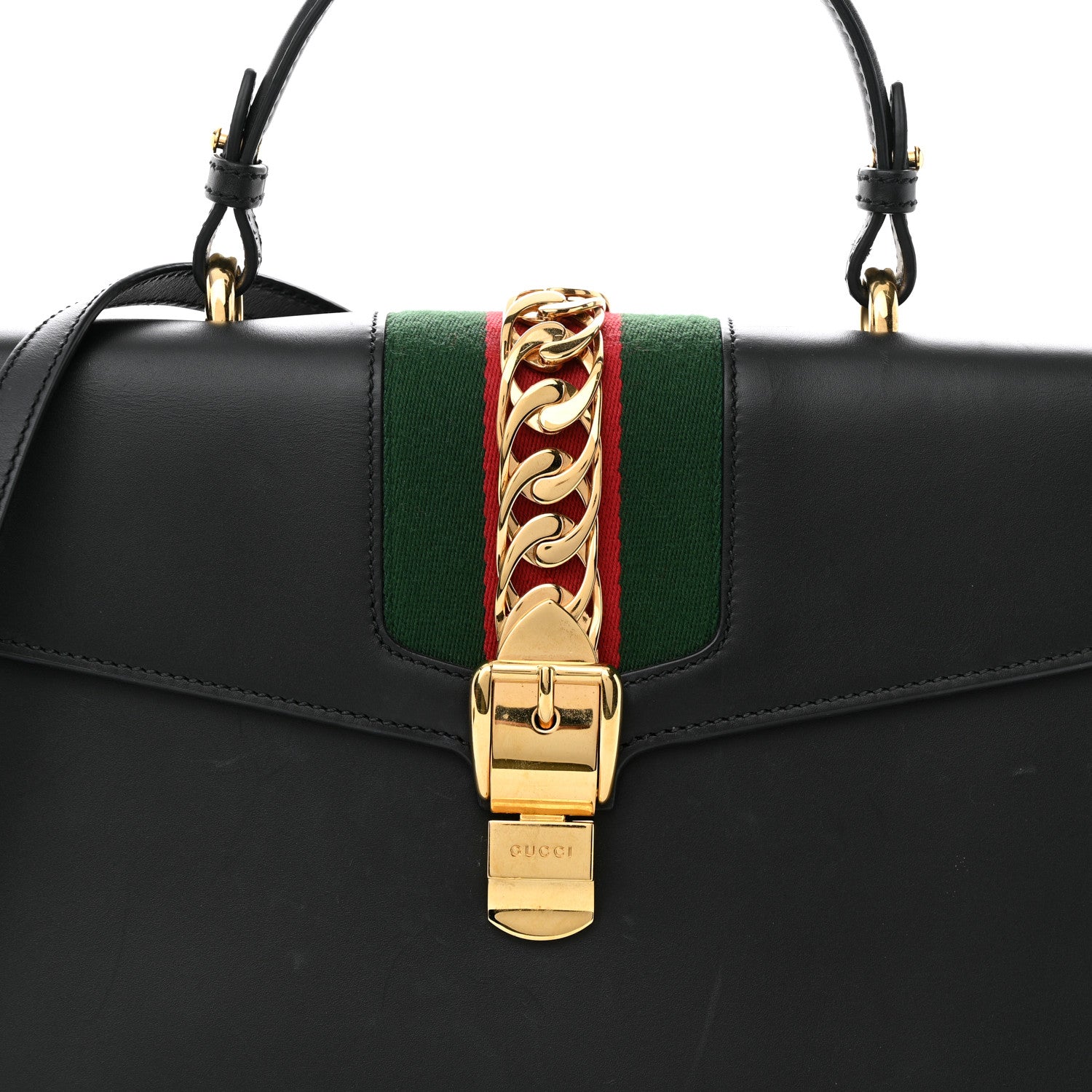 Gucci Calfskin Medium Sylvie Top Handle Bag Blue 8 of 16