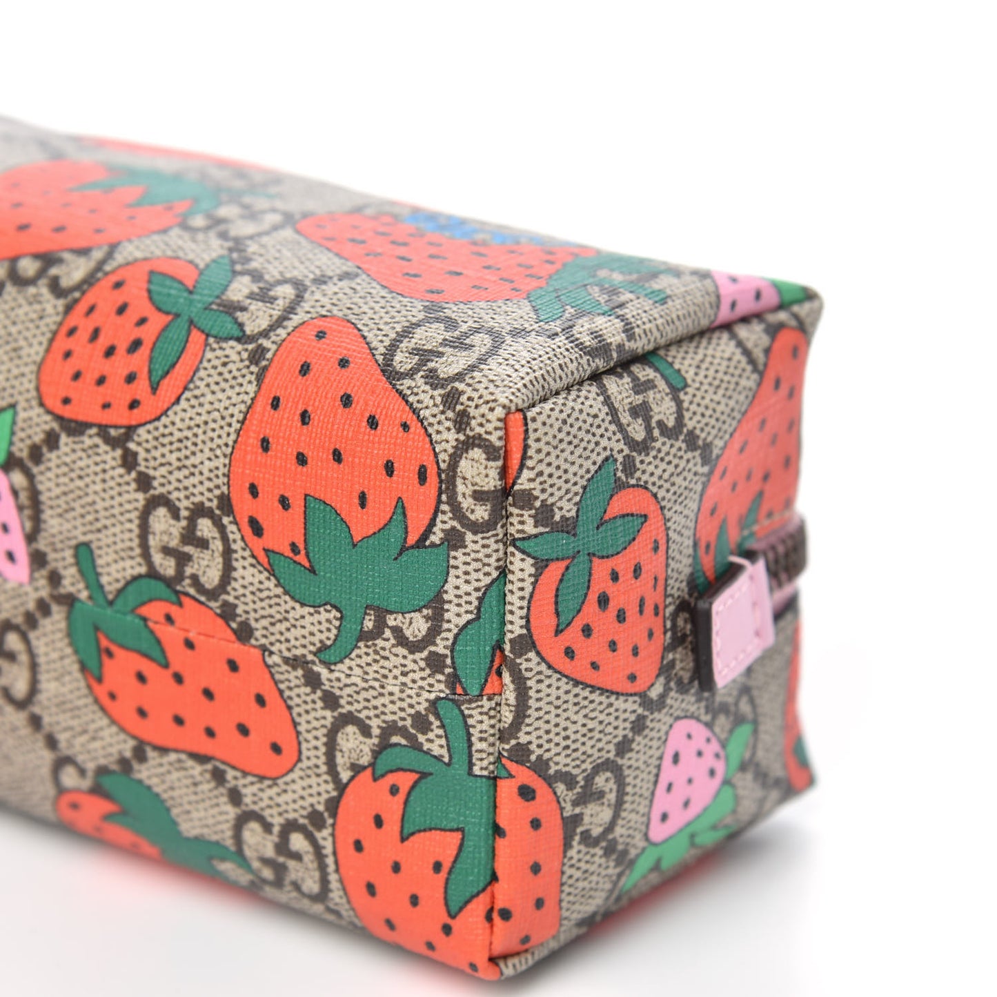 GG Supreme Monogram Strawberry Cosmetic Case