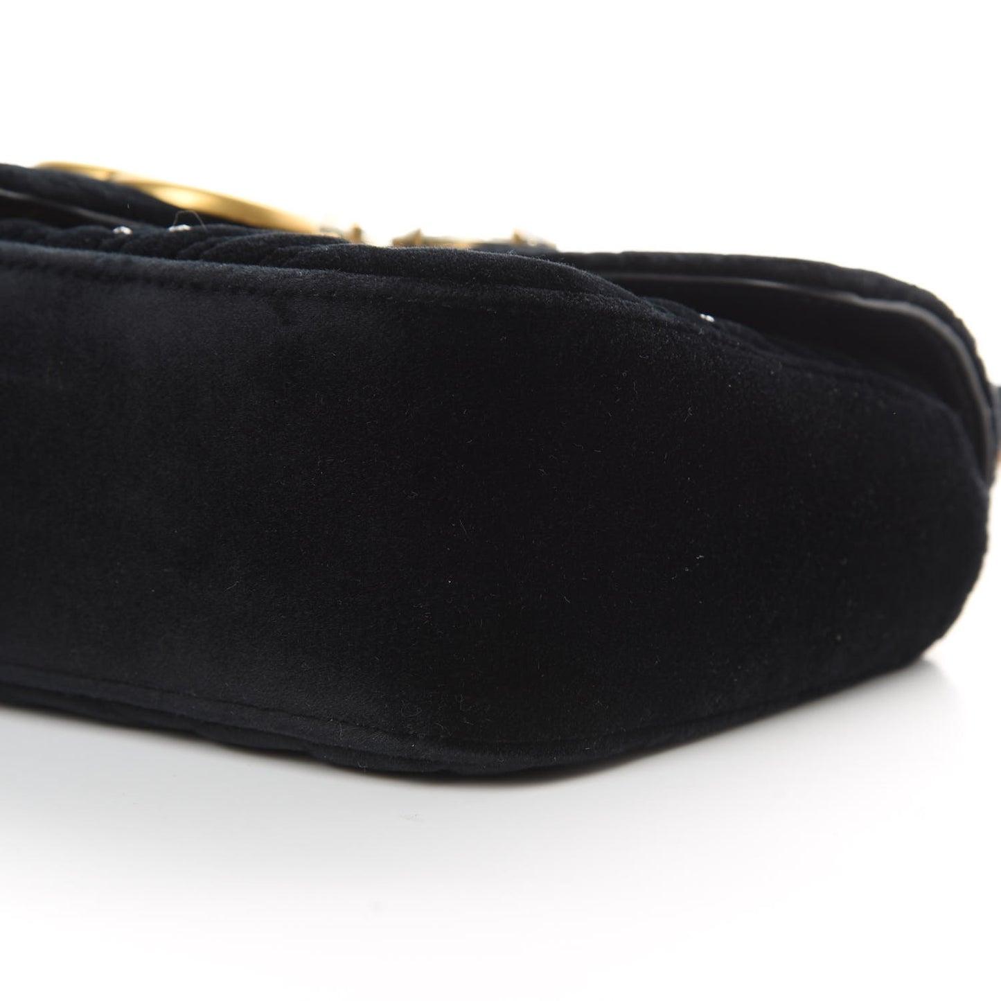 Velvet Matelasse Marquise Crystals Embroidered Small GG Marmont Shoulder Bag Black